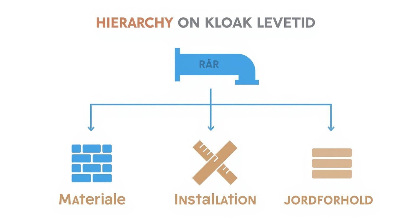 Infographic about Hvor lang levetid har en kloakledning?