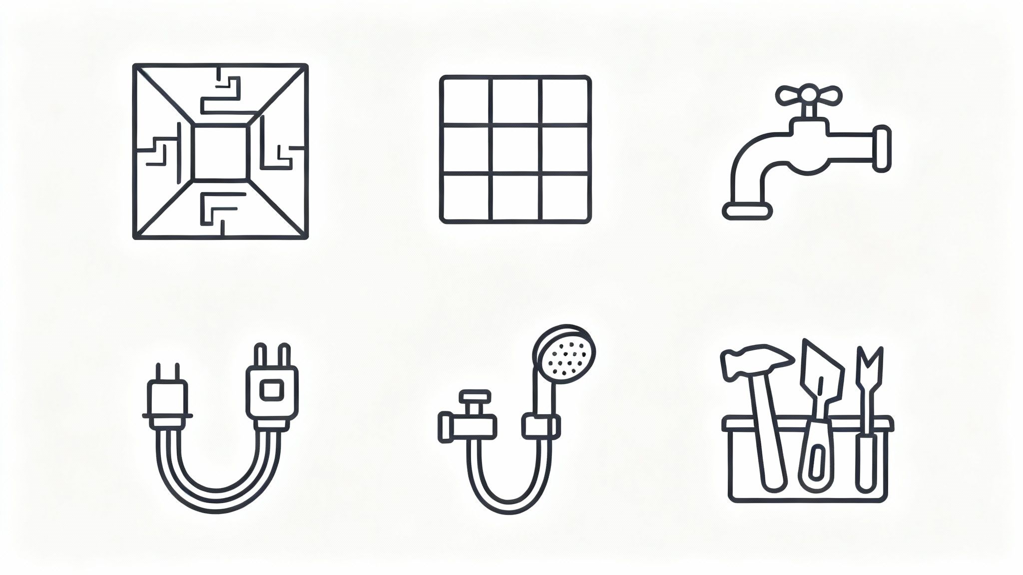 En håndværker måler op på et badeværelse under renovering