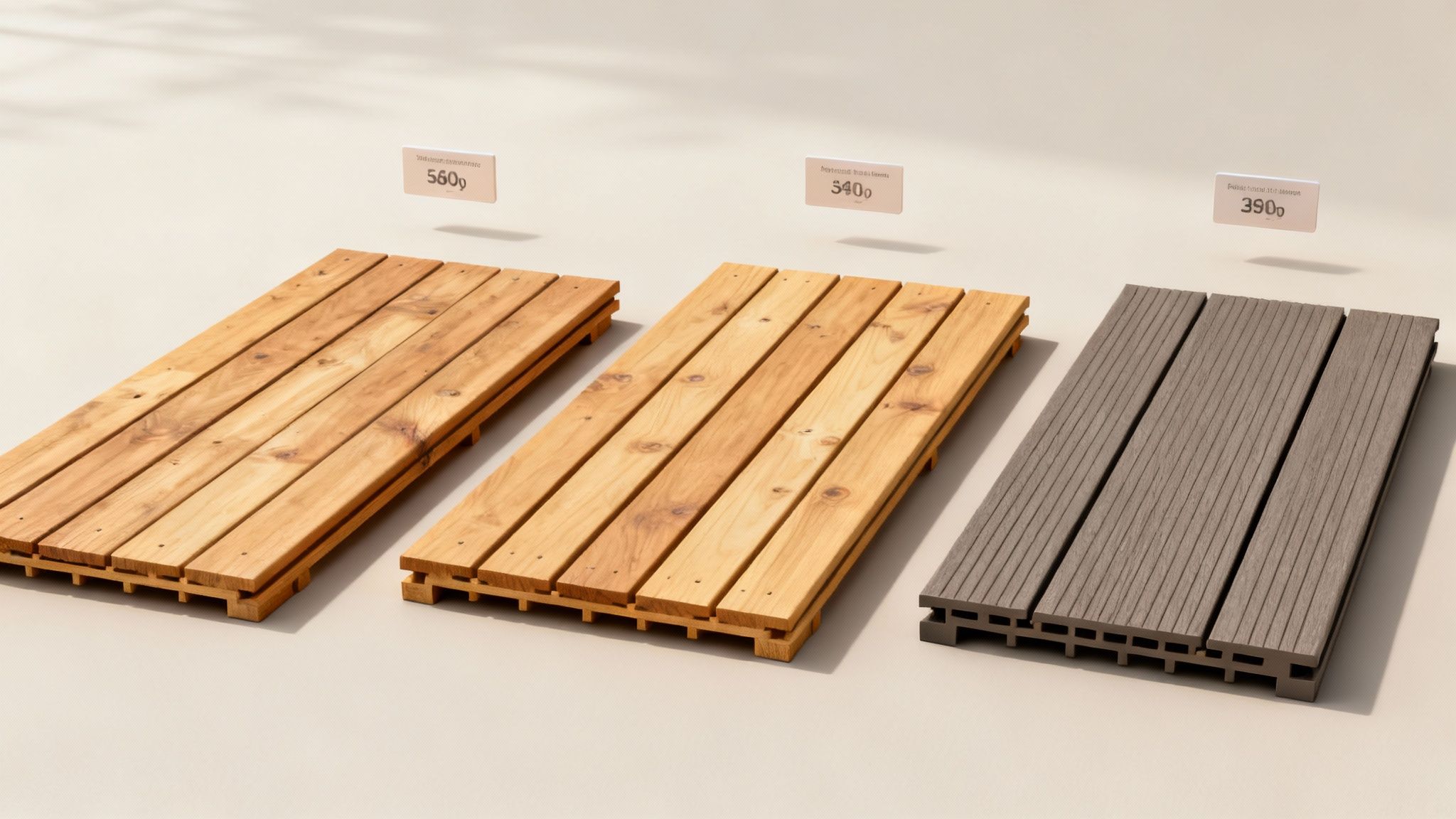 En smuk træterrasse i et moderne hus