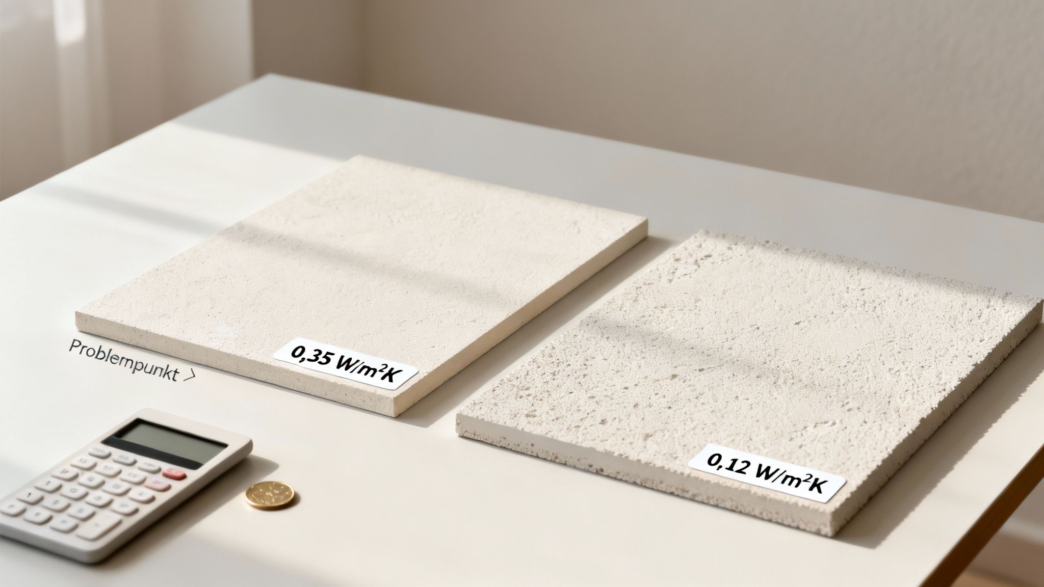 To byggeplader sammenlignes med deres isoleringsevne (U-værdier), et centralt punkt for energibesparelser.