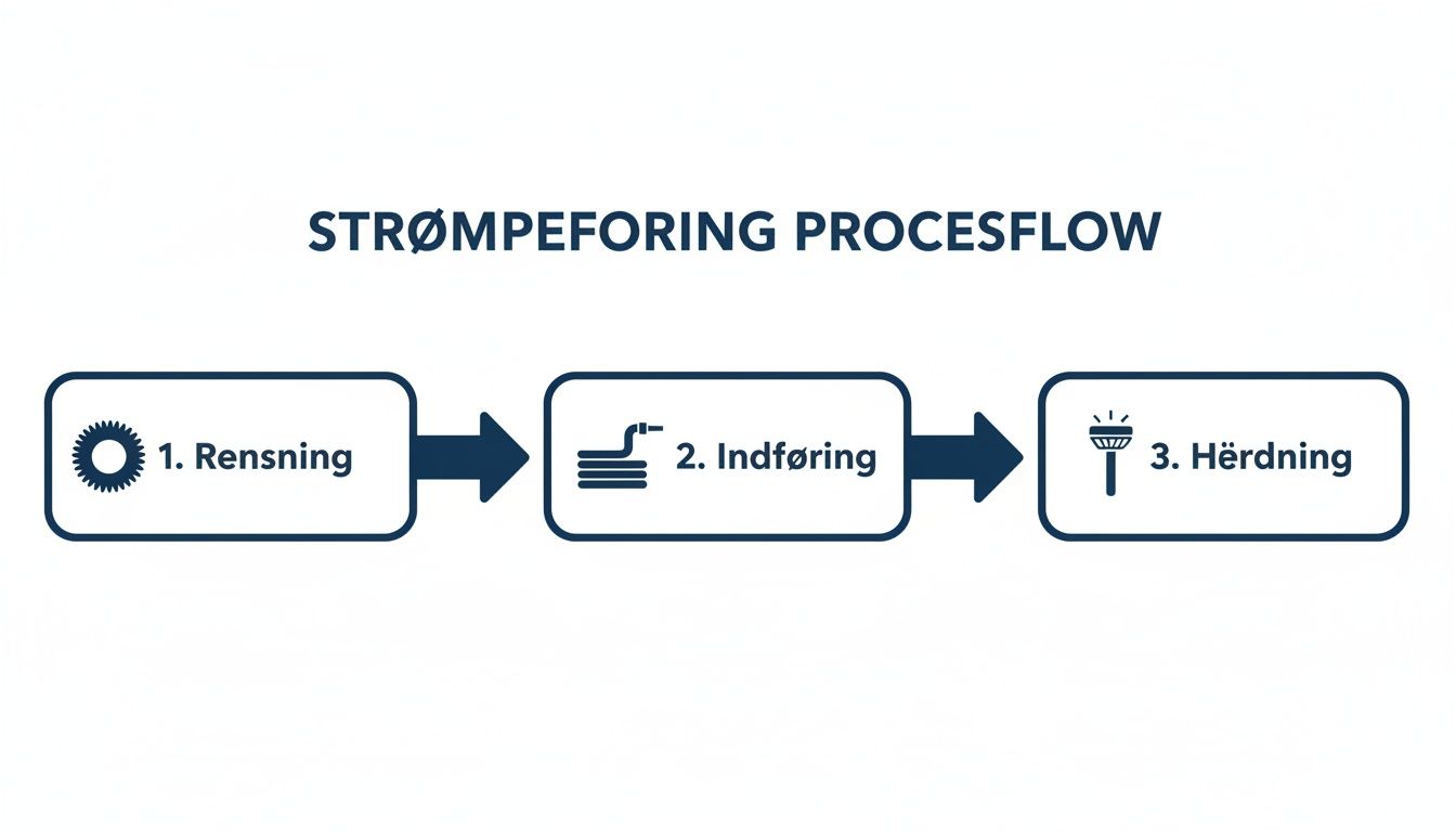 Infographic about strømpeforing af faldstammer
