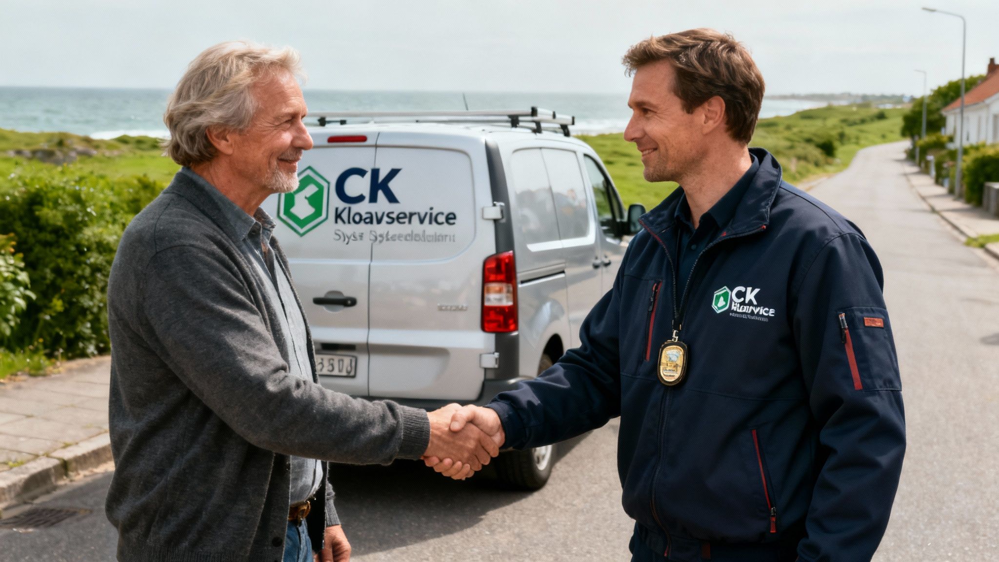 Kloakmester fra CK Kloakservice i arbejde på Sydsjælland