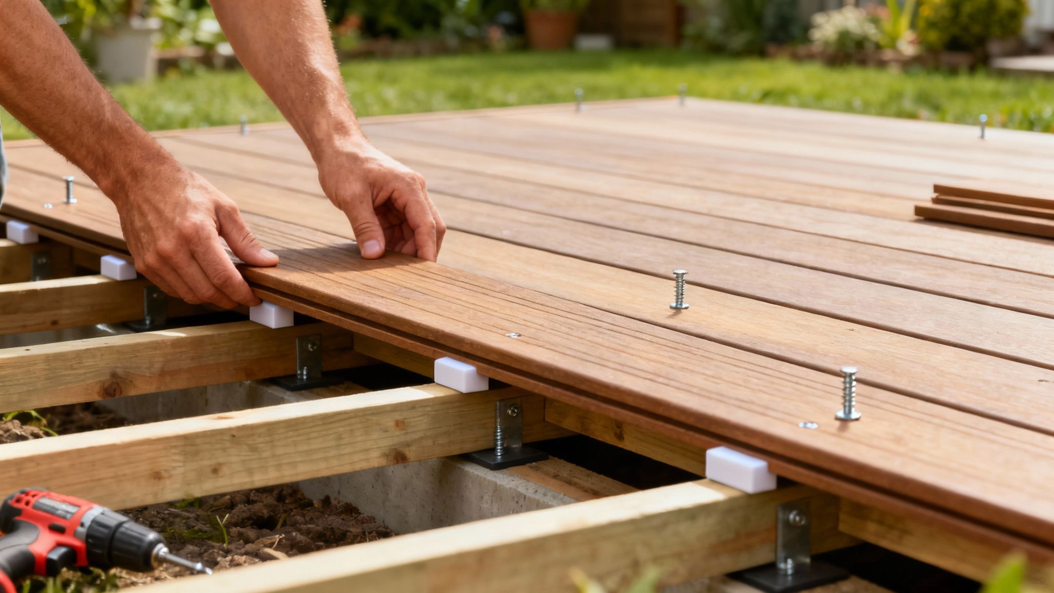 Under konstruktion af træterrasse