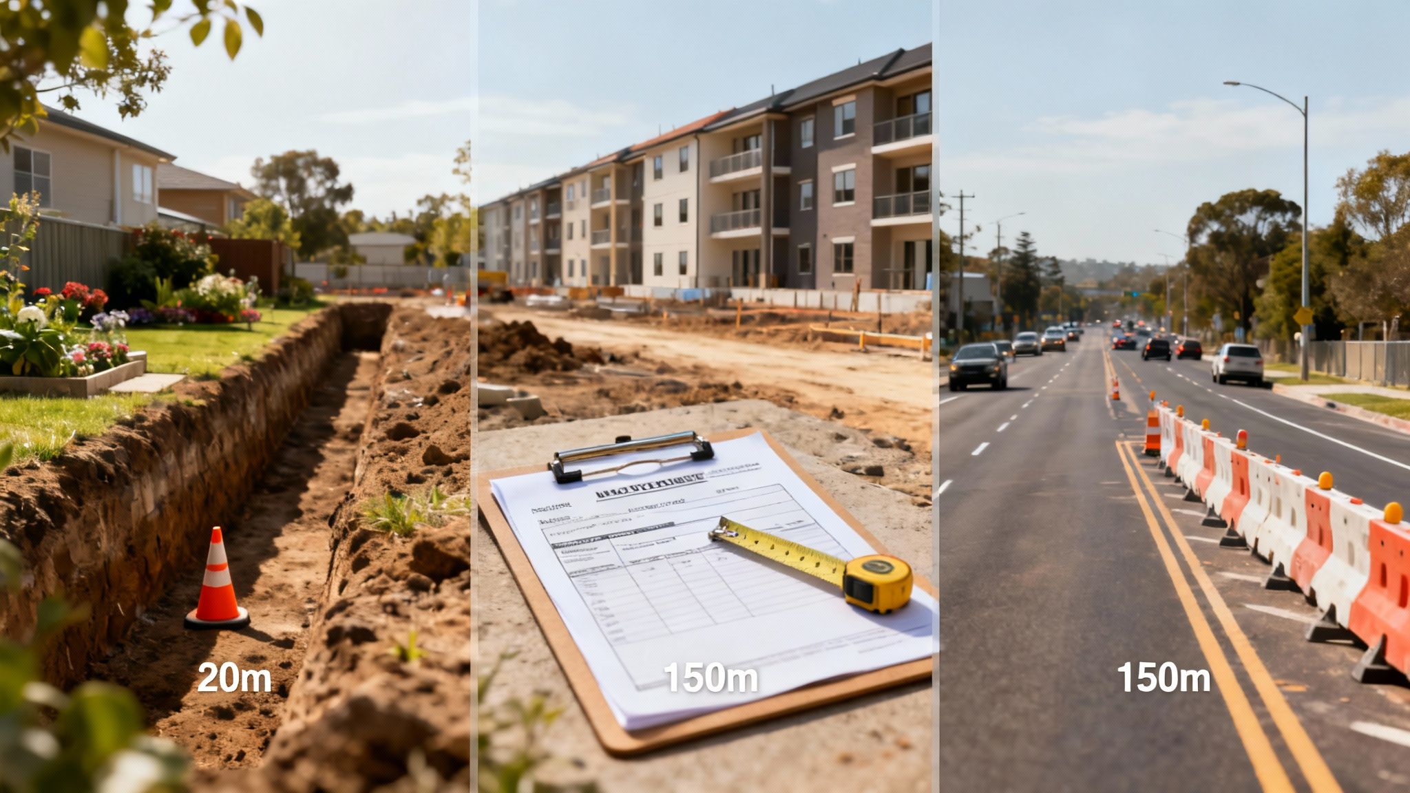 Et nærbillede af asfaltskæringsudstyr, der skærer en præcis linje i asfalten