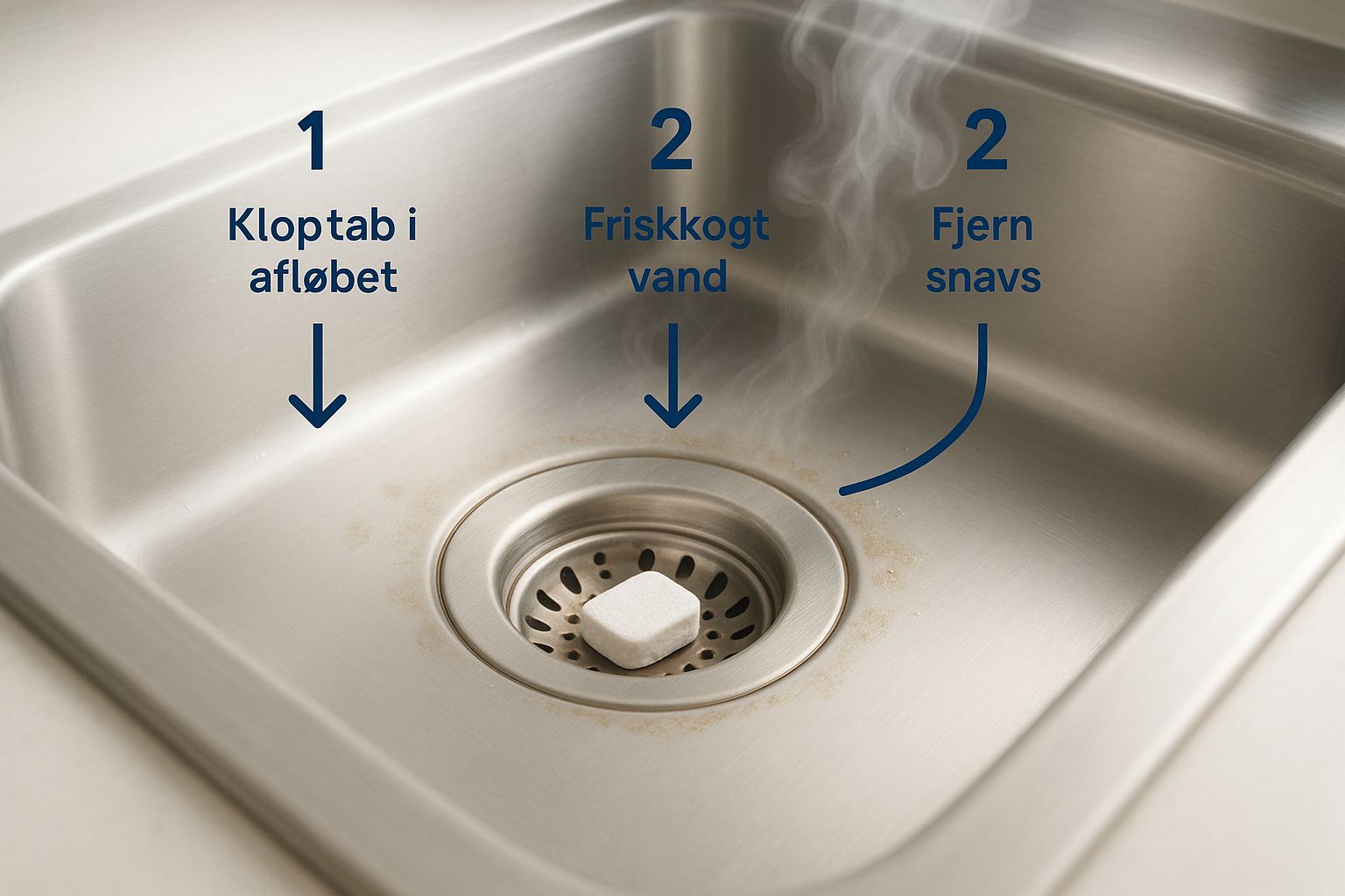 Infographic about Kan man rense afløb med opvasketabs?