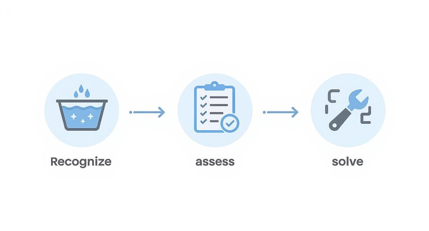 Infographic about stoppet afløb køkkenvask