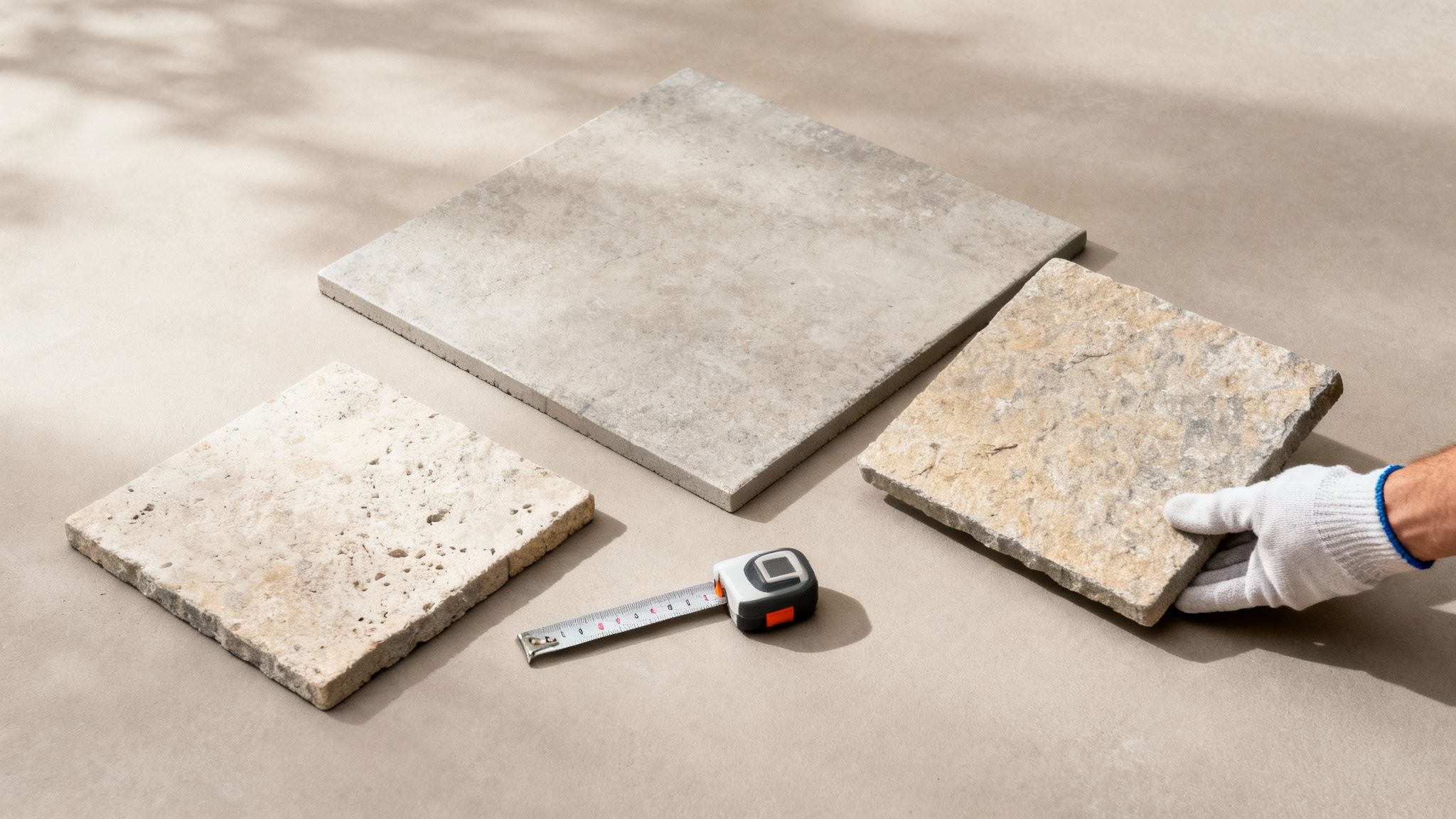 En smukt anlagt indkørsel med forskellige typer sten, der viser materialernes betydning.