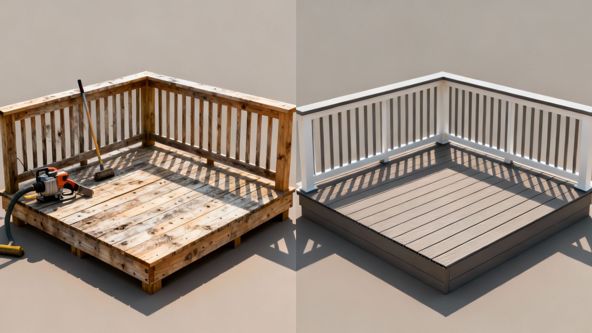 En flot træterrasse set i et langtidsperspektiv med fokus på holdbarhed.