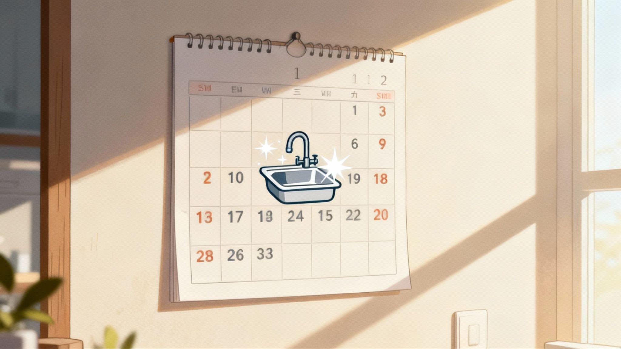 En person der forebyggende renser sit afløb i køkkenet.