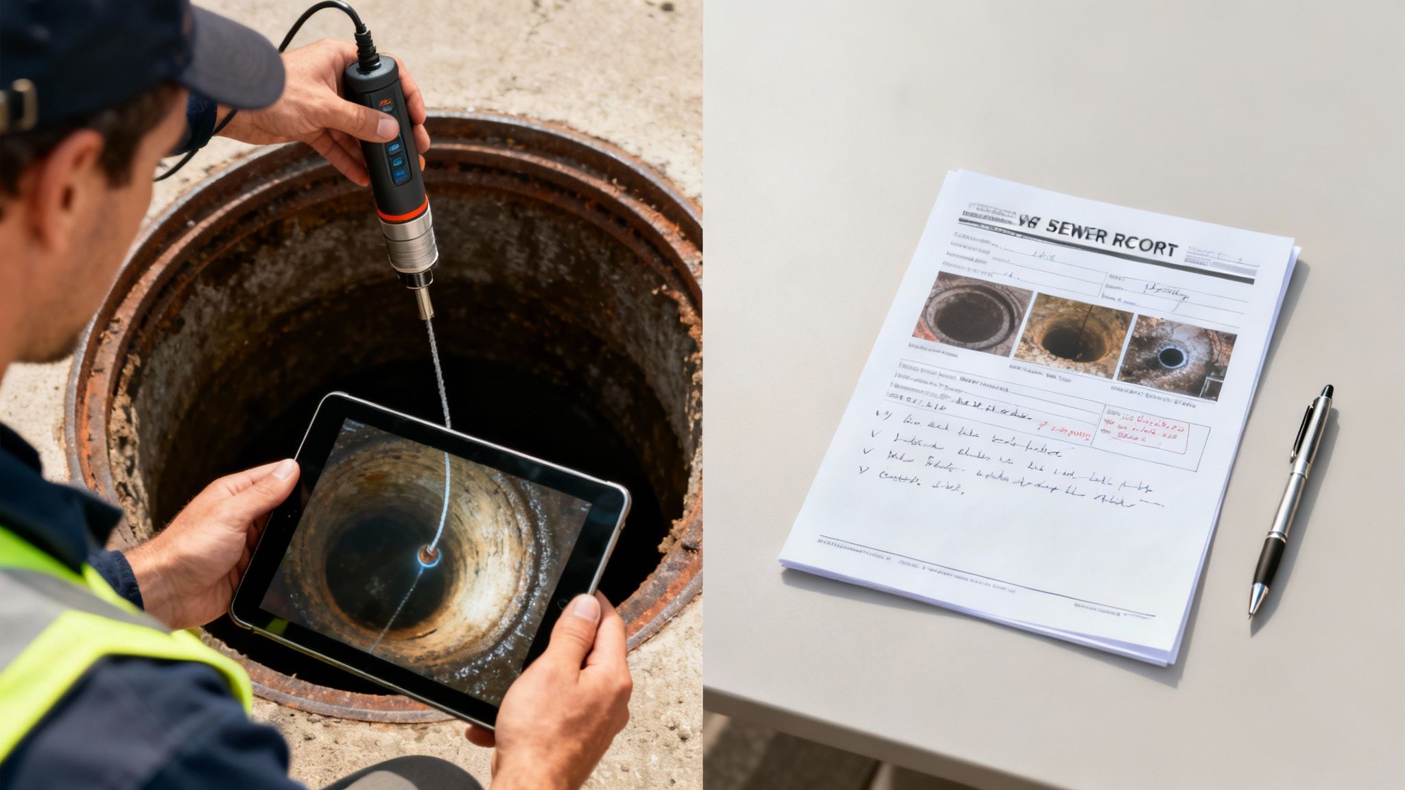 Kloakrør inspiceres med kamera