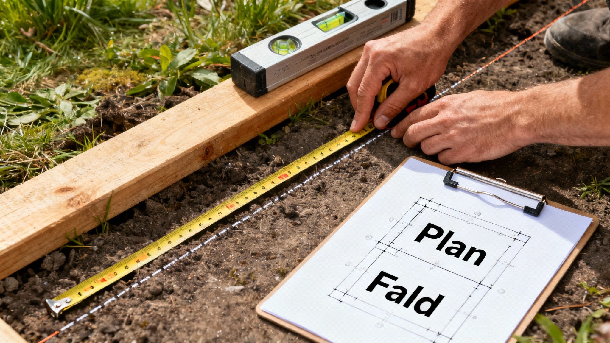 Skitse af terrasseopmåling