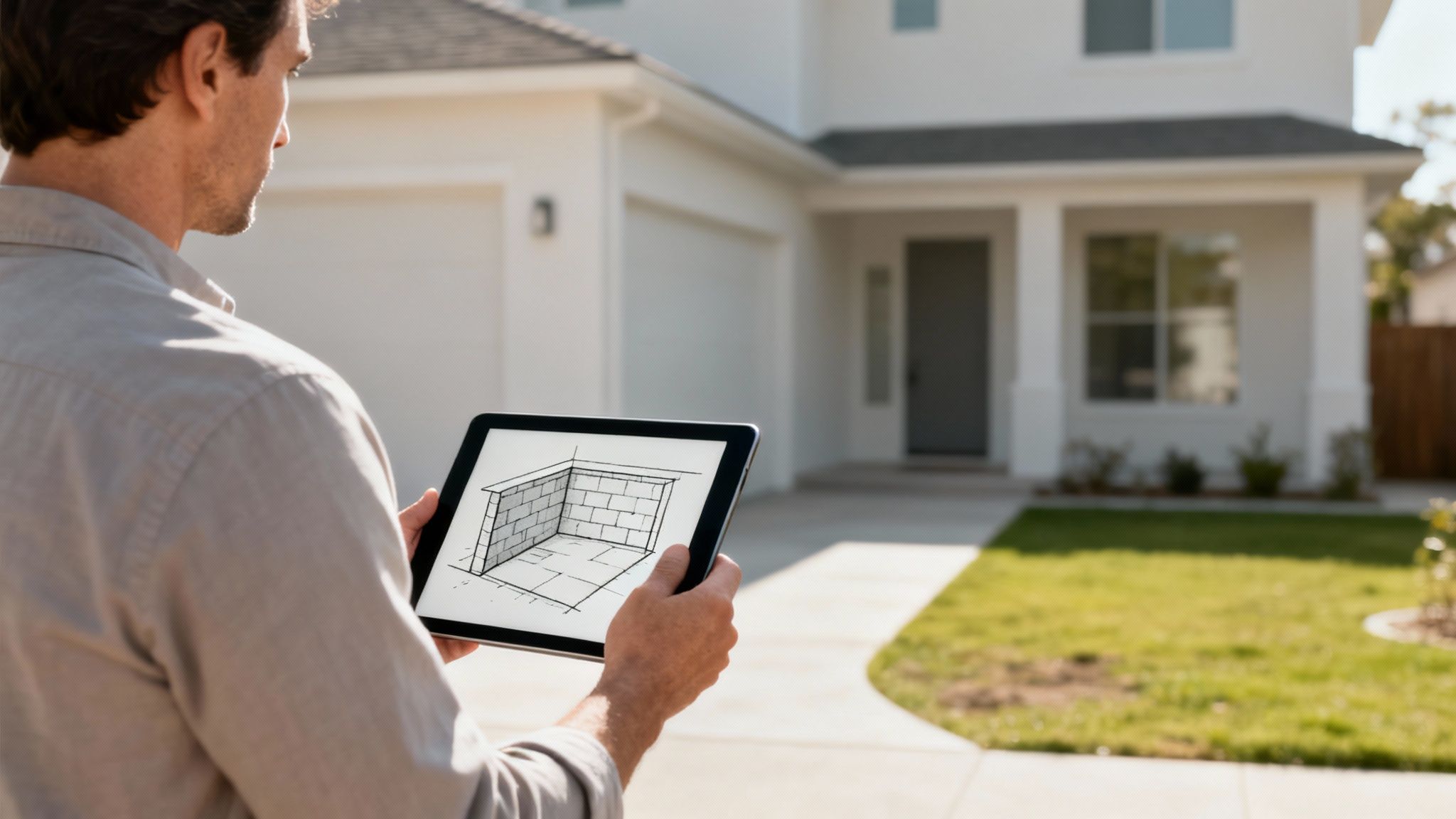 Udgravning af kælder i gang under et hus