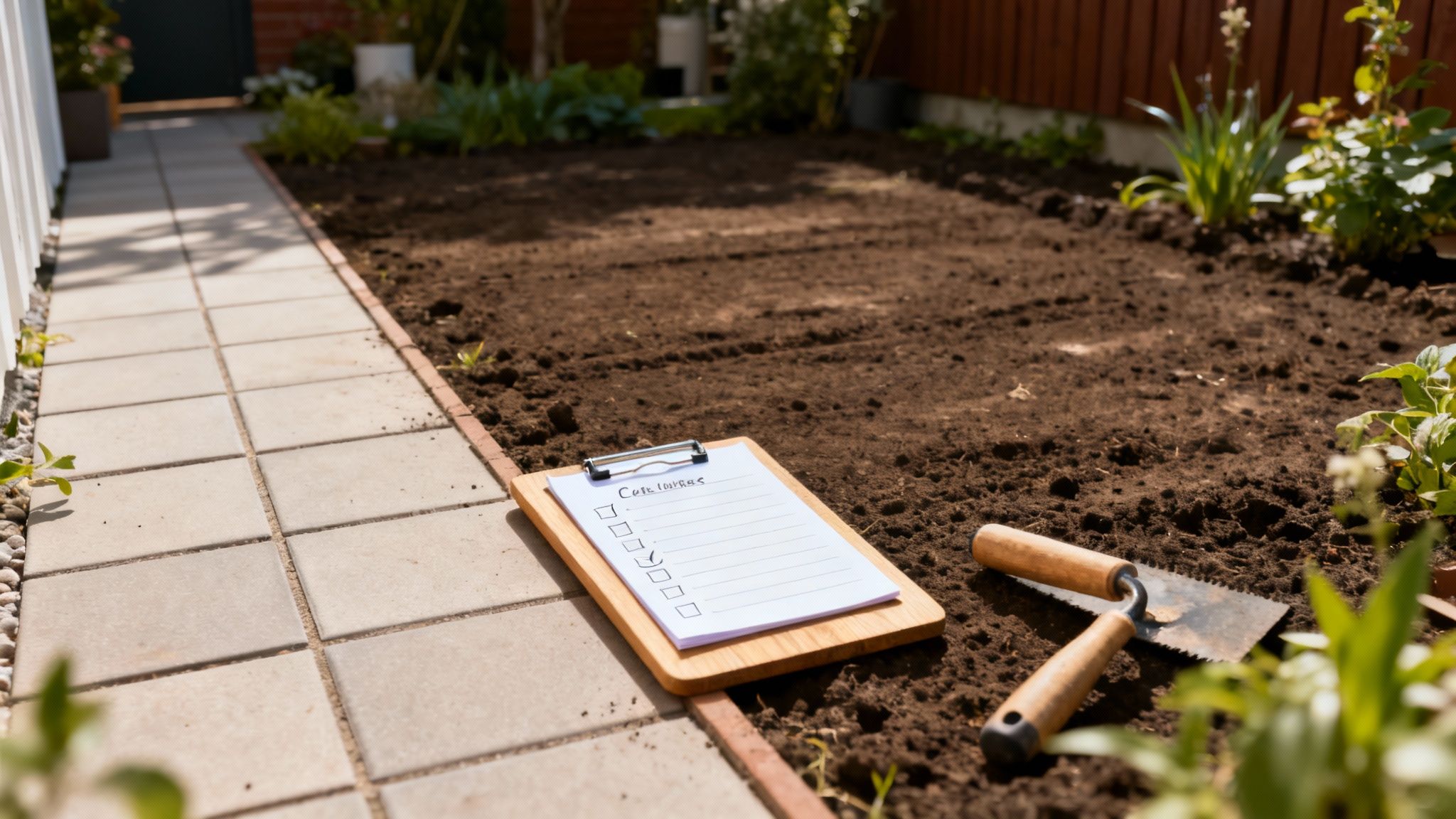 En person der spreder græsfrø i hånden over forberedt jord