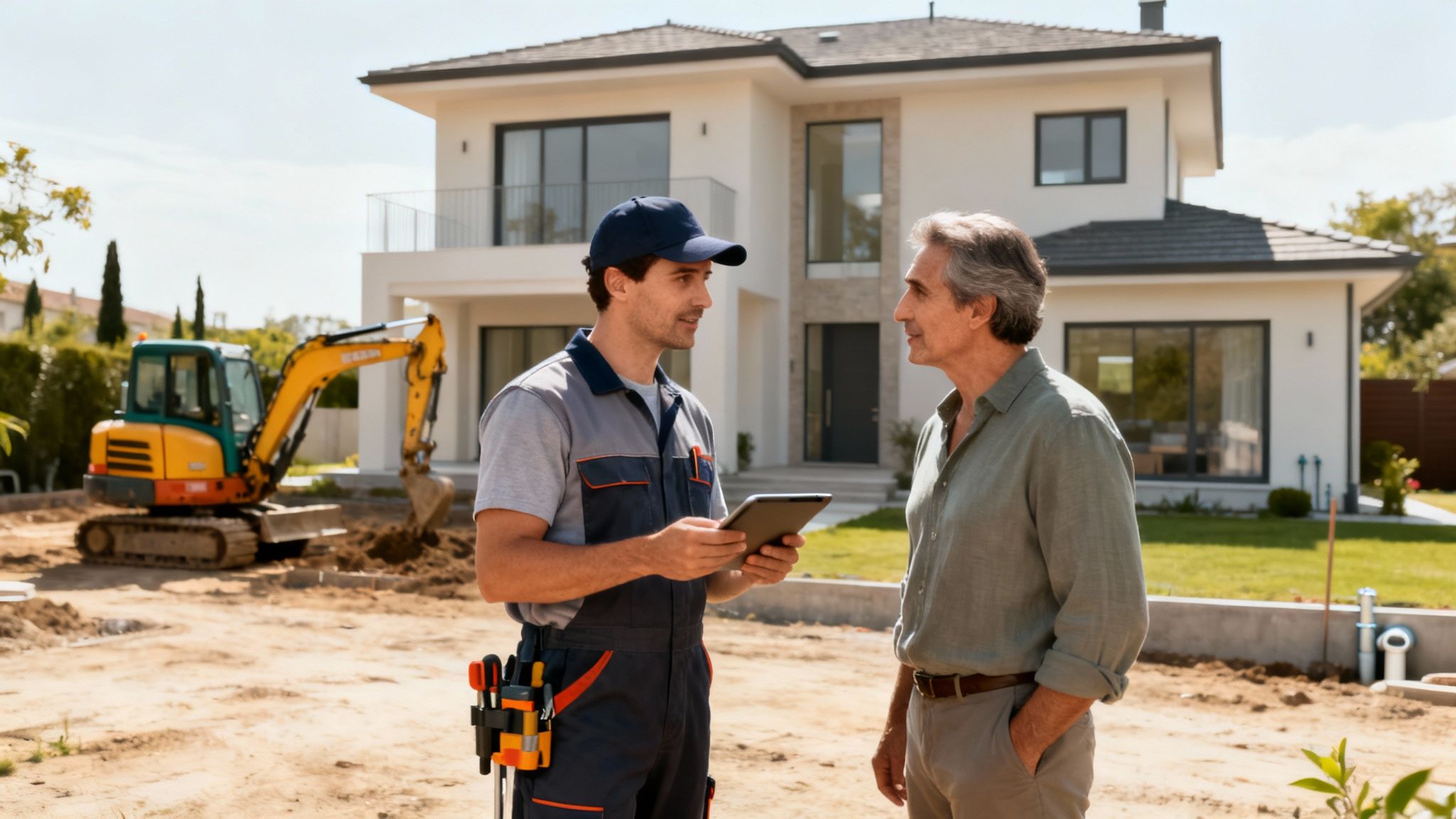 En medarbejder fra CK Kloakservice i gang med kloakarbejde