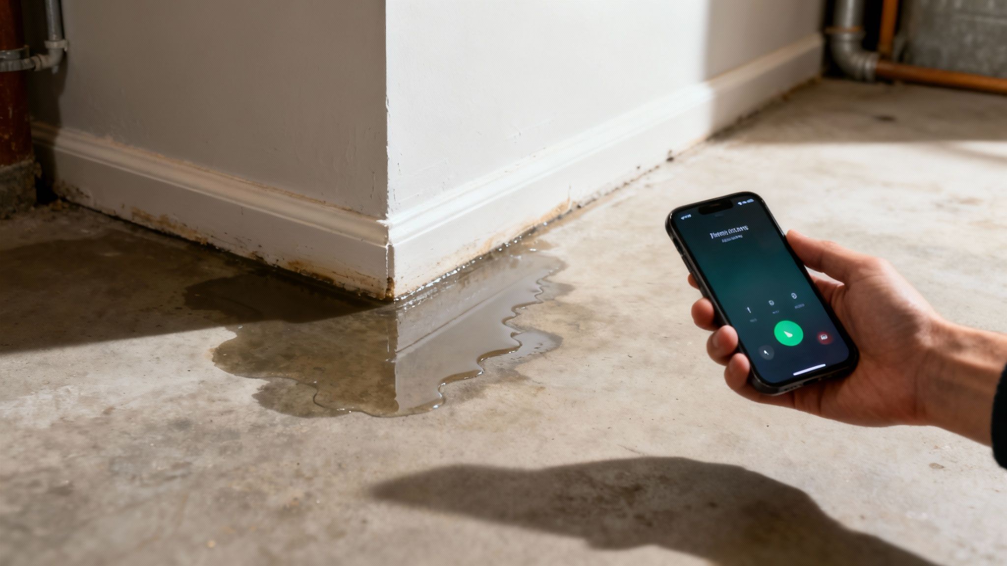 En kloakmester inspicerer en kloakbrønd