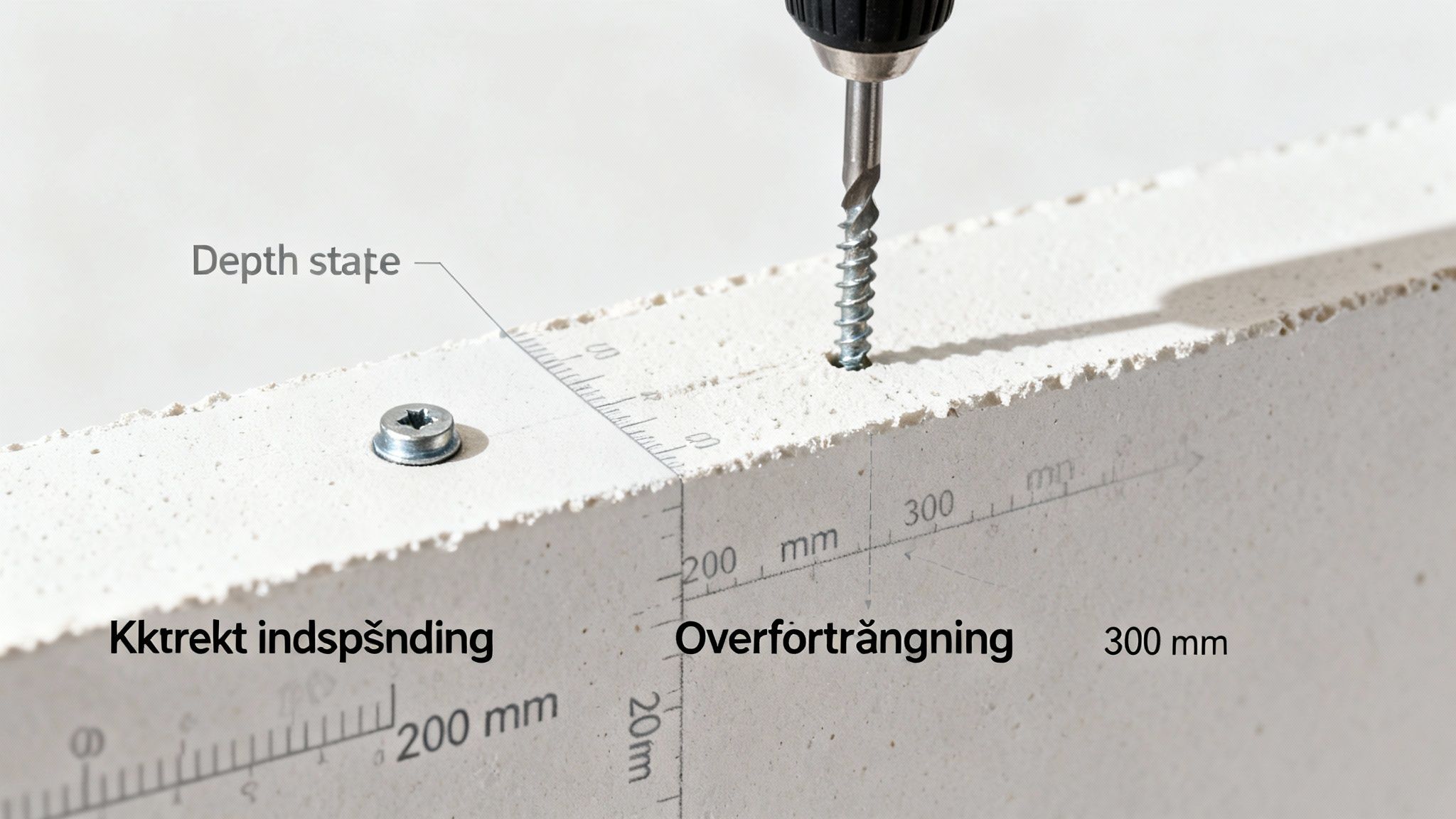 Montering af gipsskruer