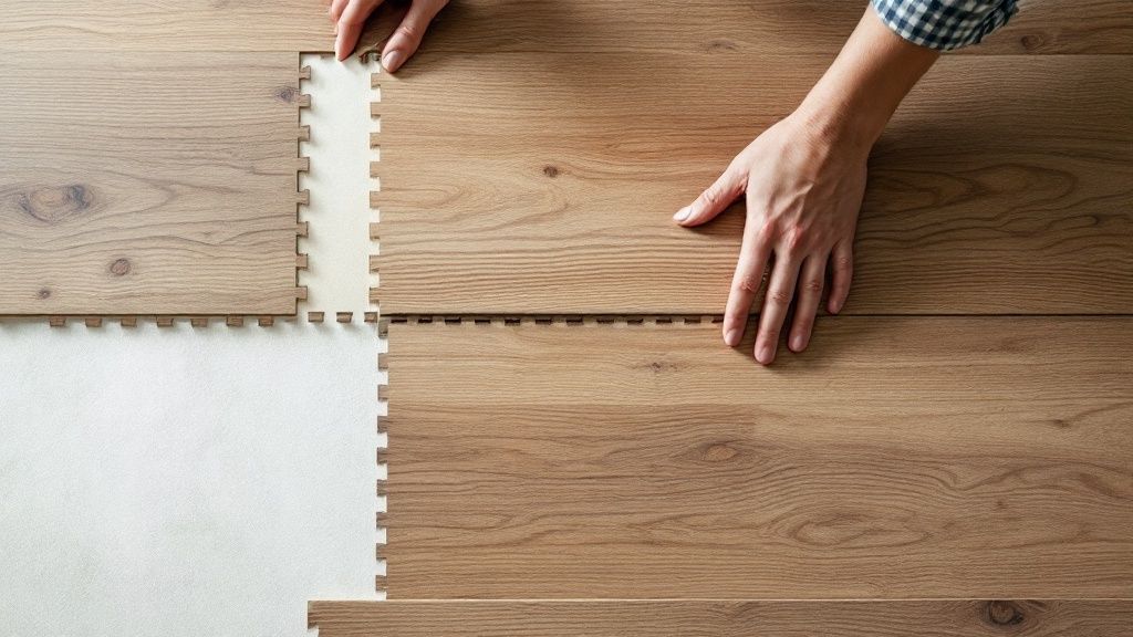 Forskellige trægulvsprøver vist frem