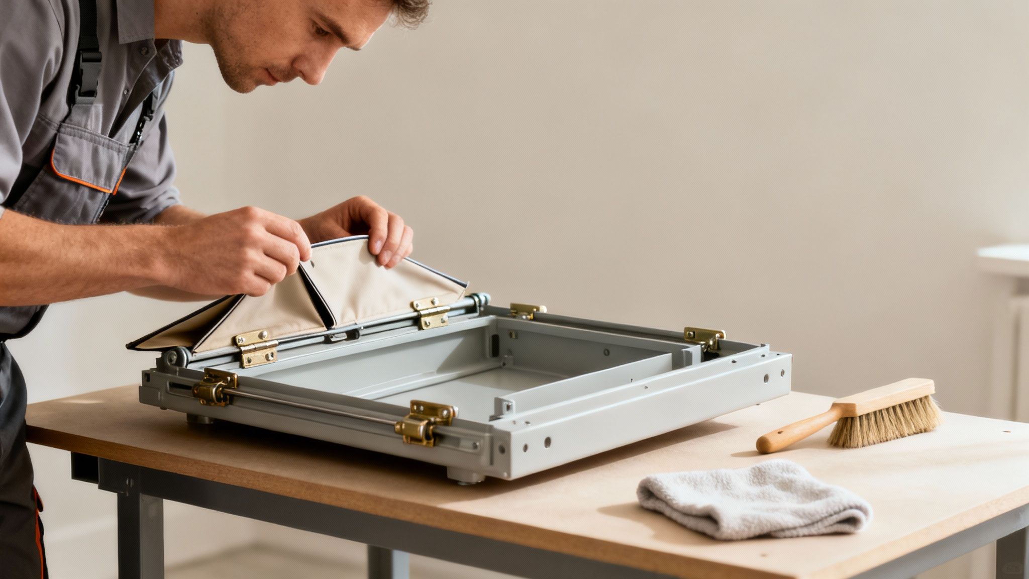 En kloakmester i gang med at udføre service på en rottespærre i en brønd