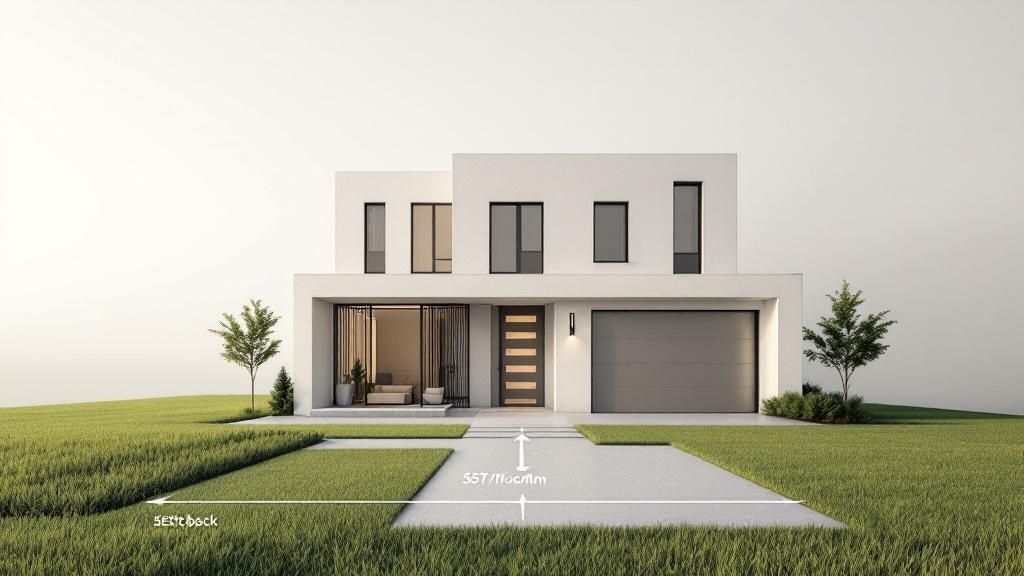 En tømrer der gennemgår byggetegninger med en kunde på en byggeplads.