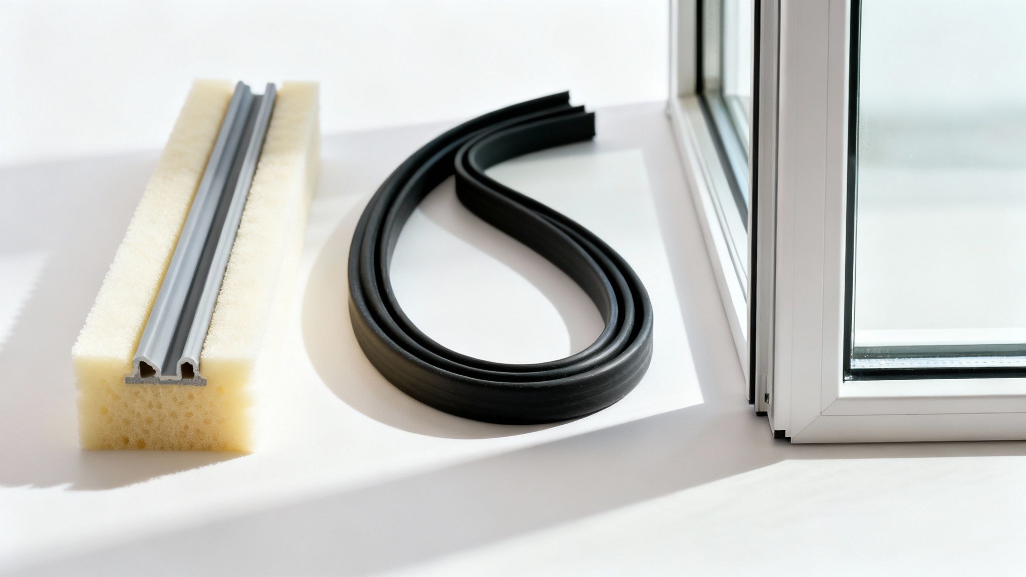 En tømrer fra NKL Tømrer & Snedker inspicerer en vinduesramme for at finde den bedste isoleringsmetode