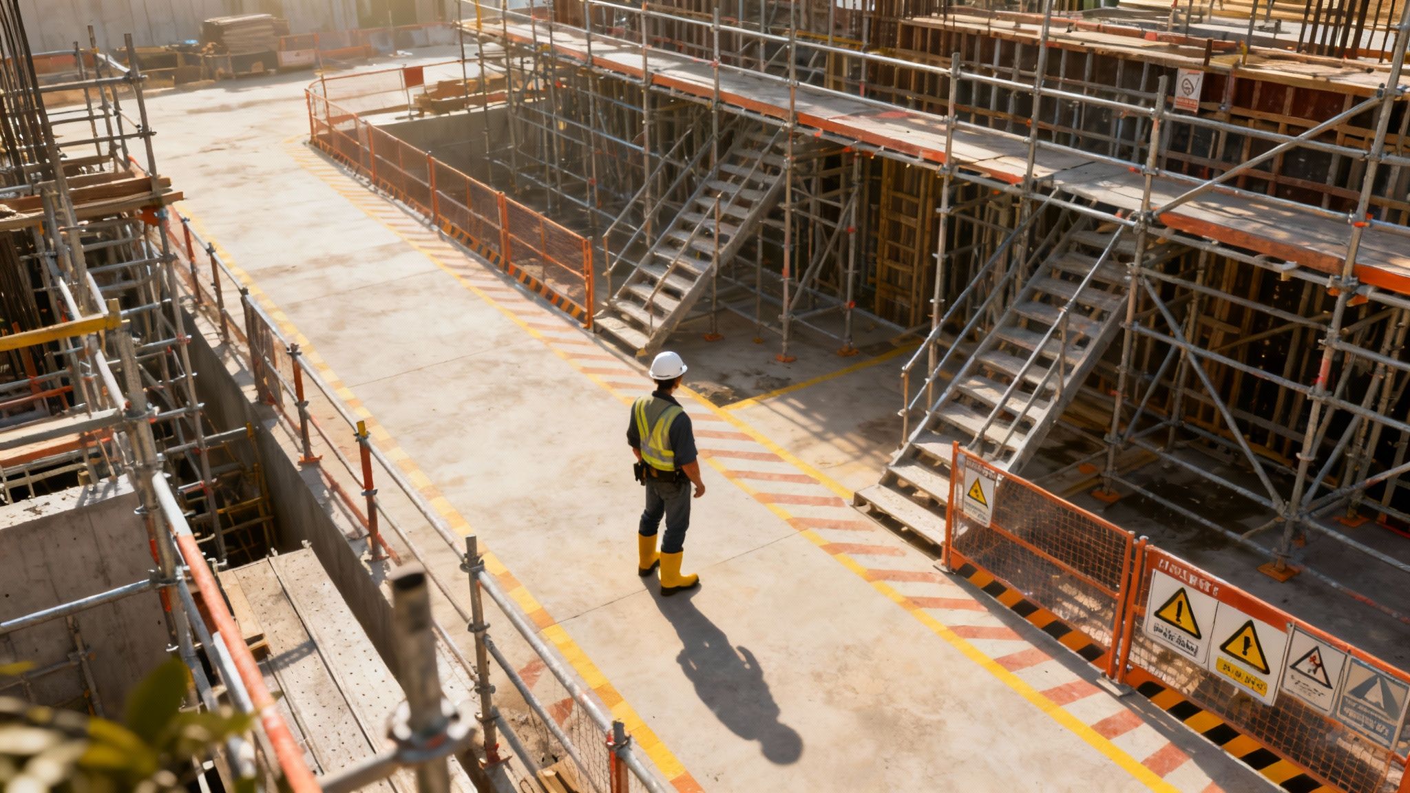 To tømrere i sikkerhedsudstyr der arbejder på et tag.