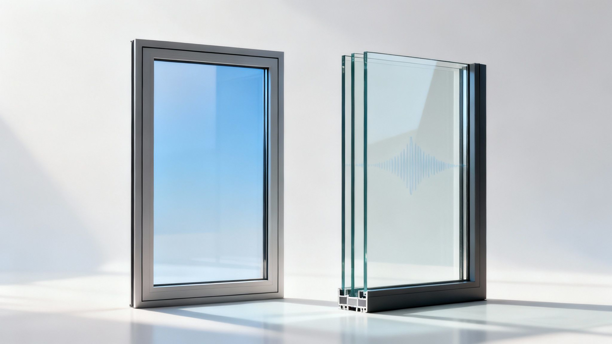 Et nærbillede af et energimærke på et moderne vindue, der viser tekniske specifikationer og energiklasser