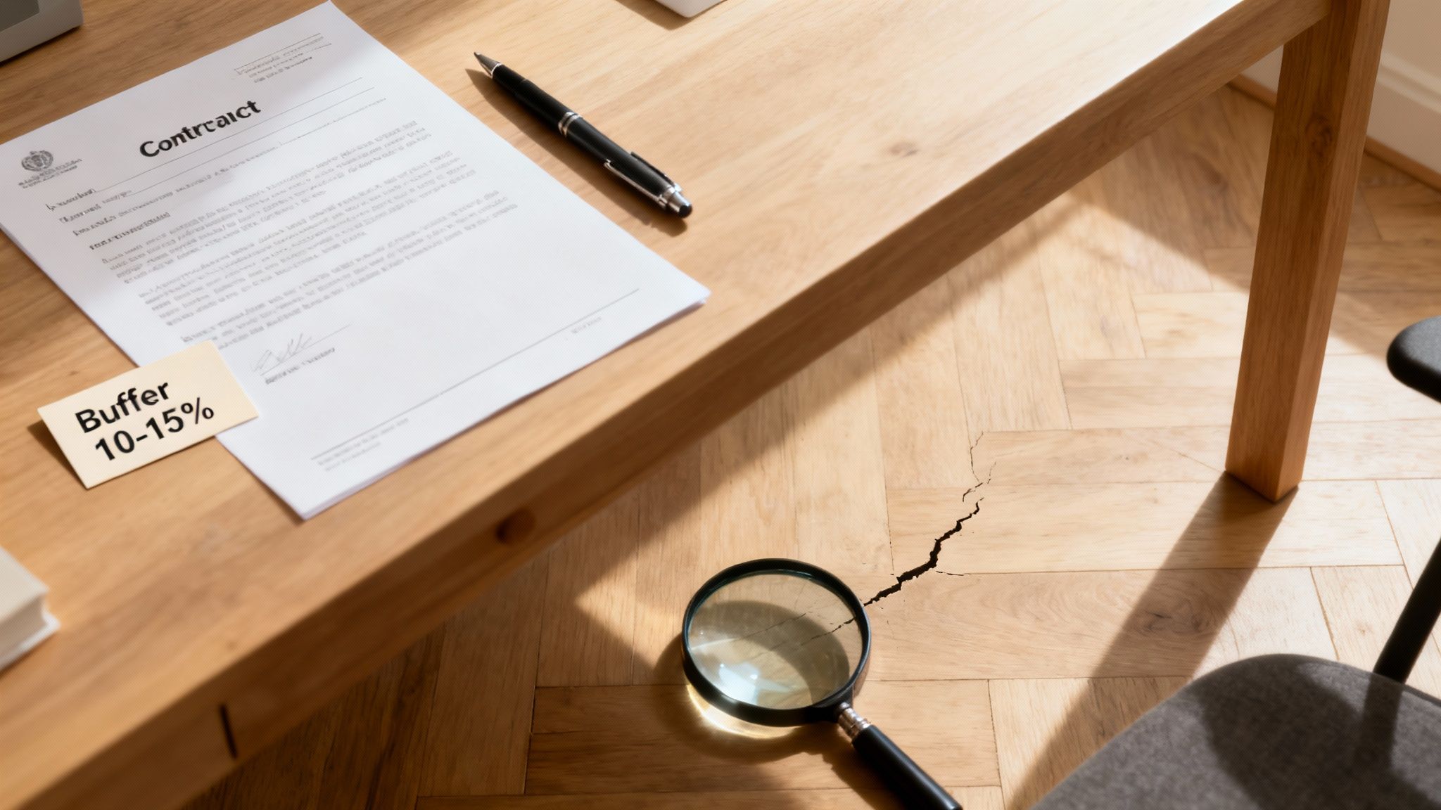 En håndværker er i gang med at montere et køkkenskab, hvilket illustrerer planlægningsprocessen.