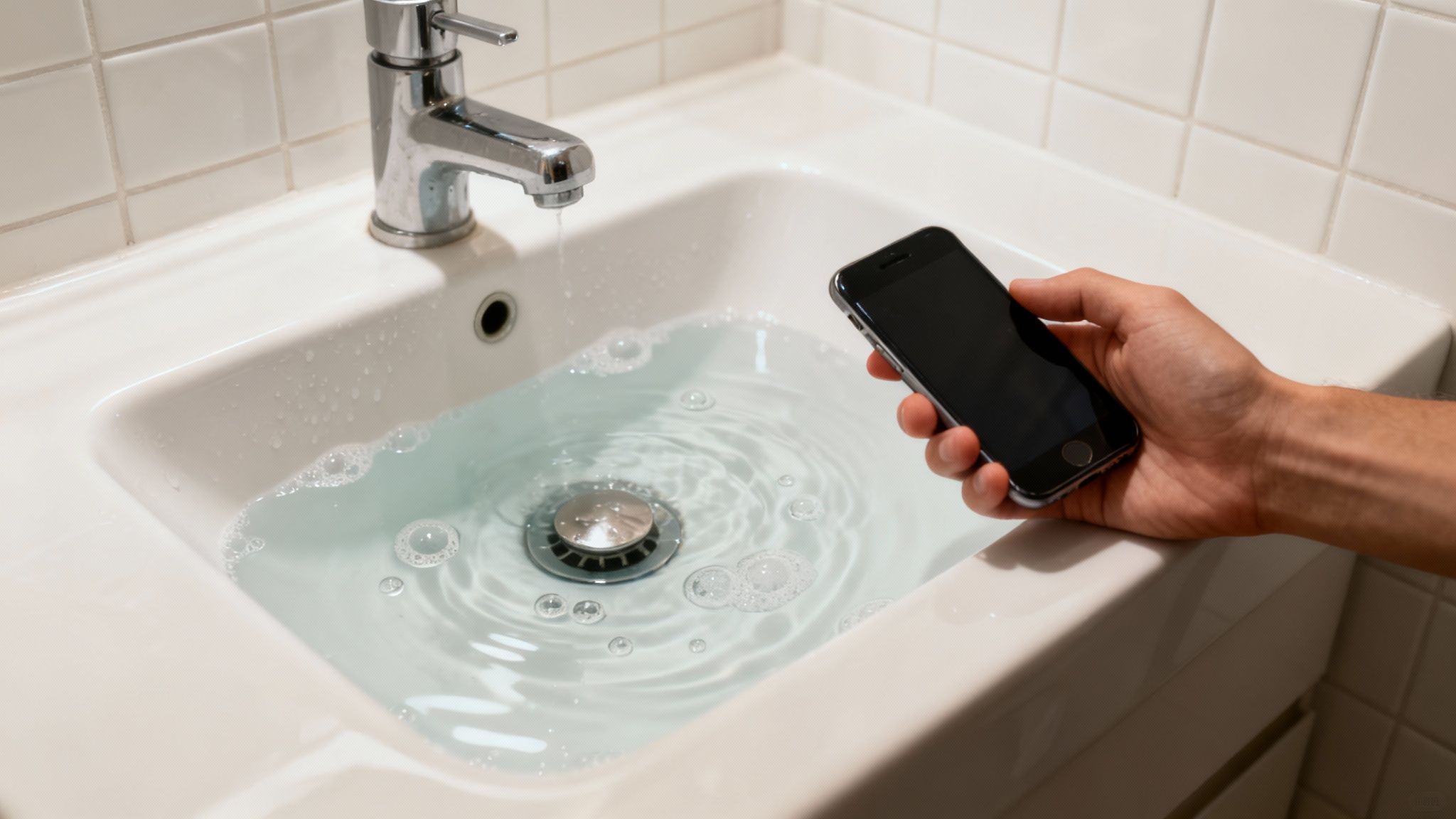 En kloakmester i arbejde med spuling af kloak