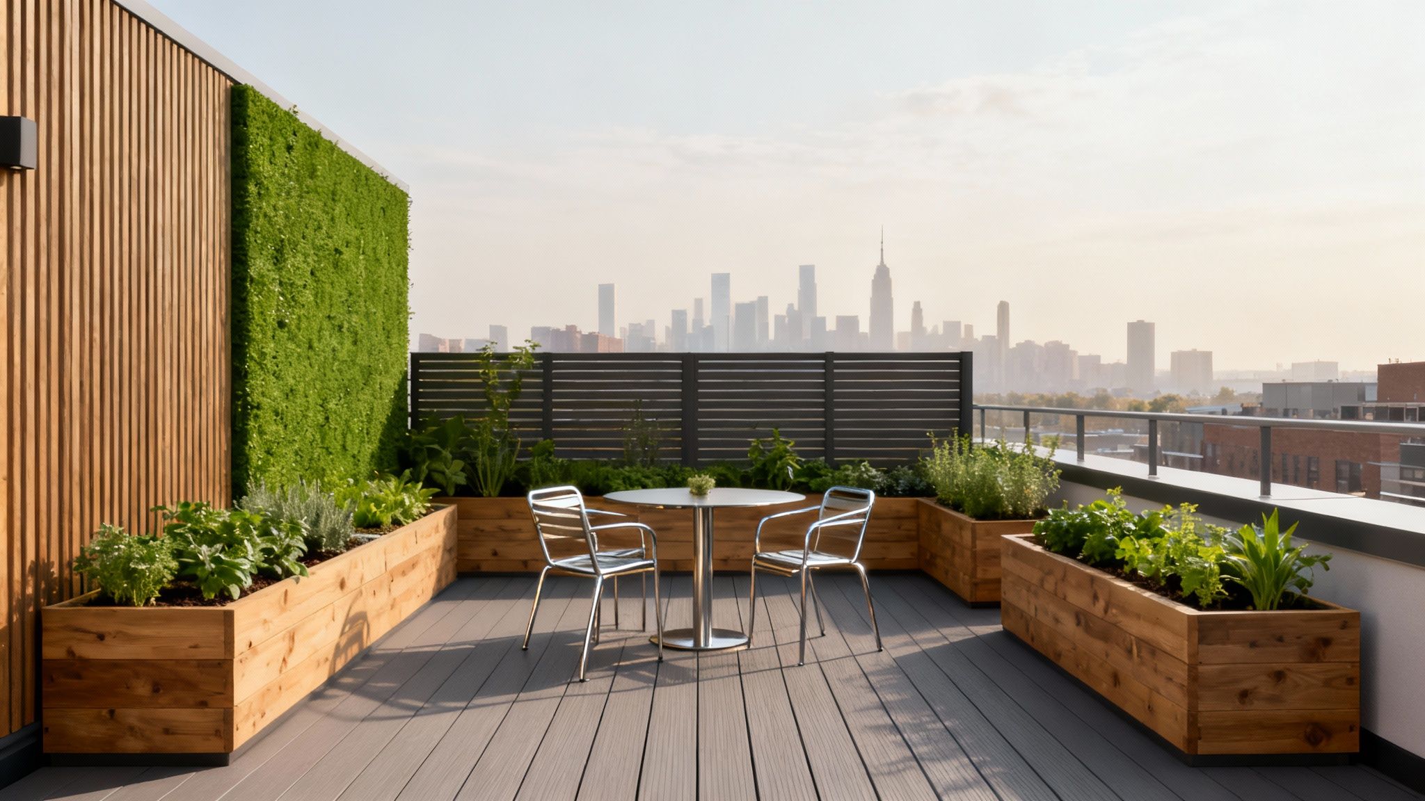 Urban Rooftop Garden Terrace