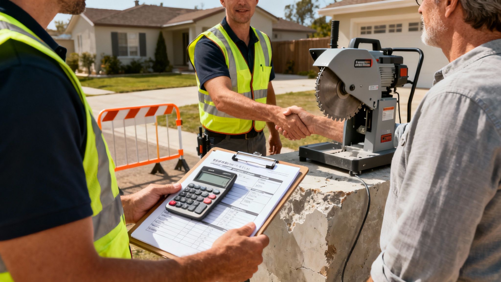 Wireskæring af stor betonkonstruktion