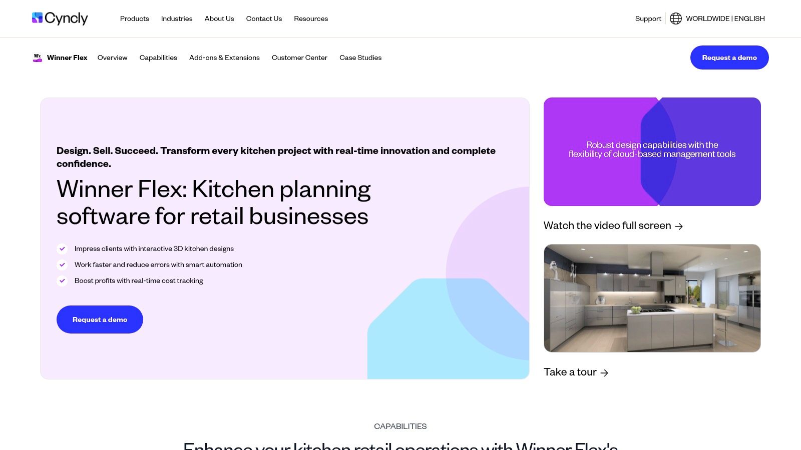 Cyncly Winner Flex visualiserer et detaljeret køkkendesign