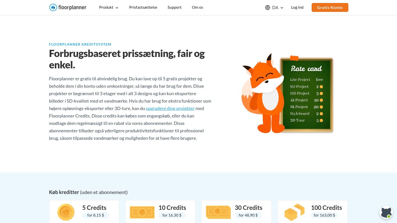 En bruger designer et køkken i Floorplanner's online værktøj