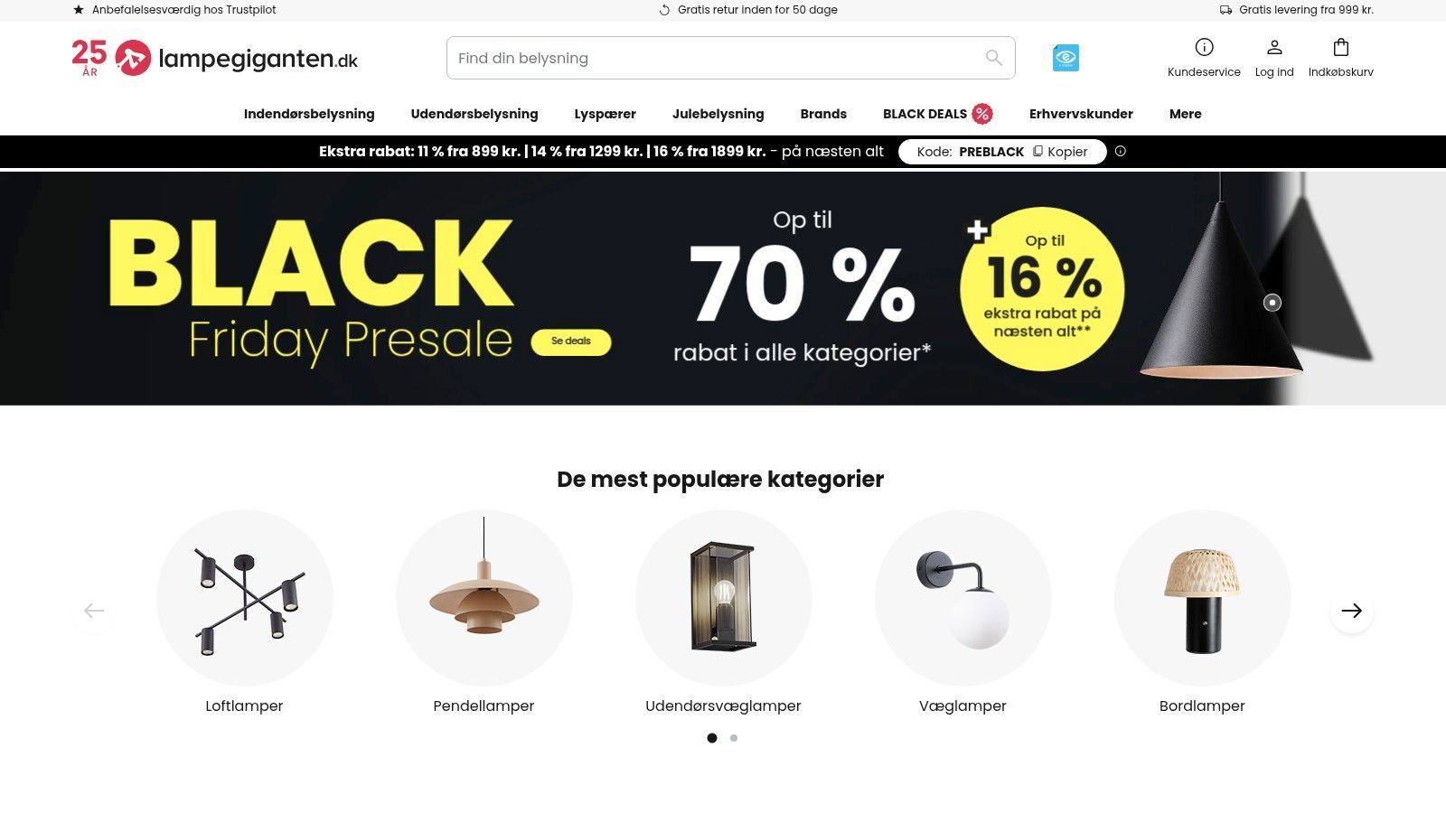 Lampegiganten.dk: Det Overvældende Udvalg til Ethvert Behov