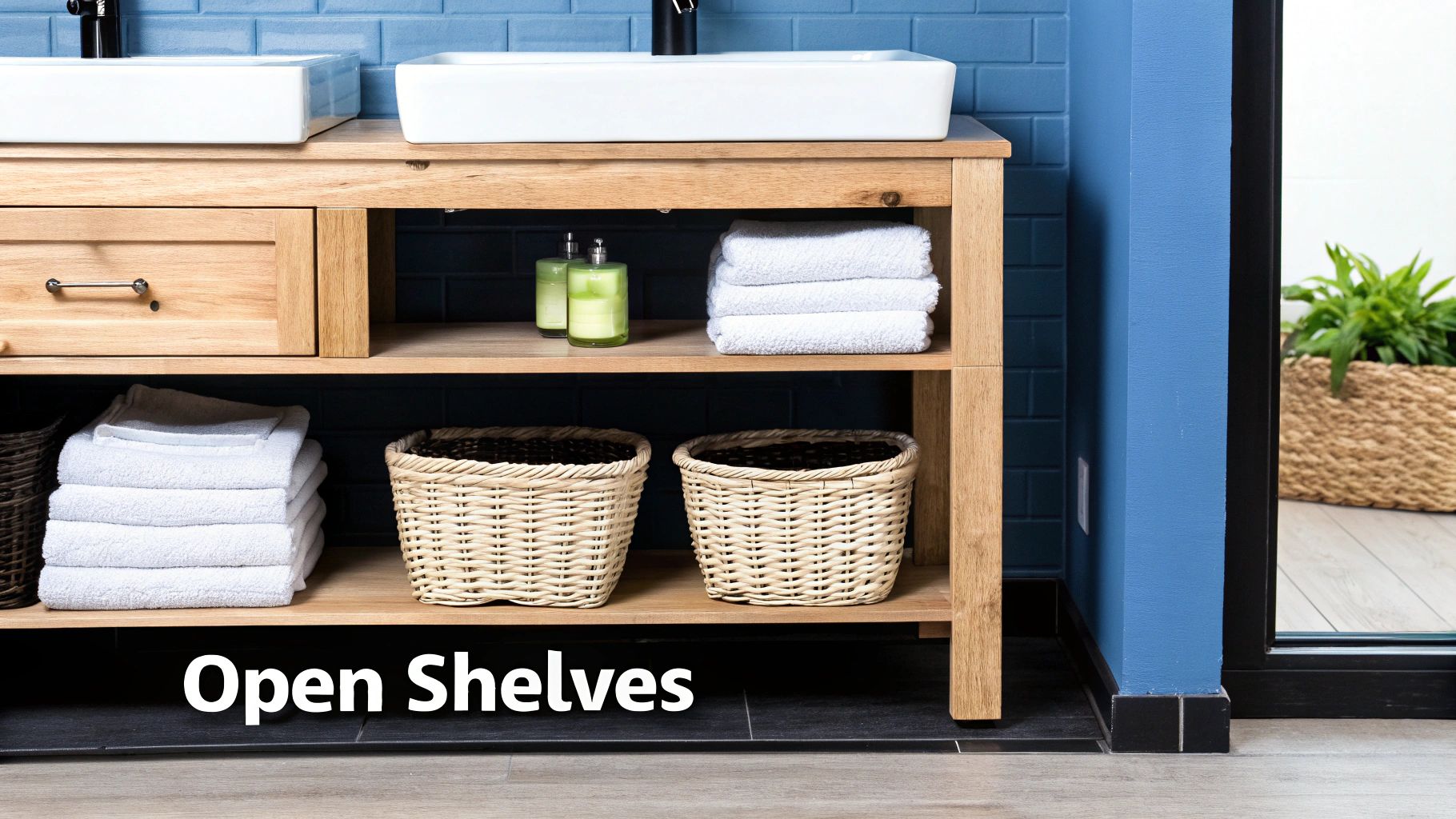 Open Shelf Bathroom Storage