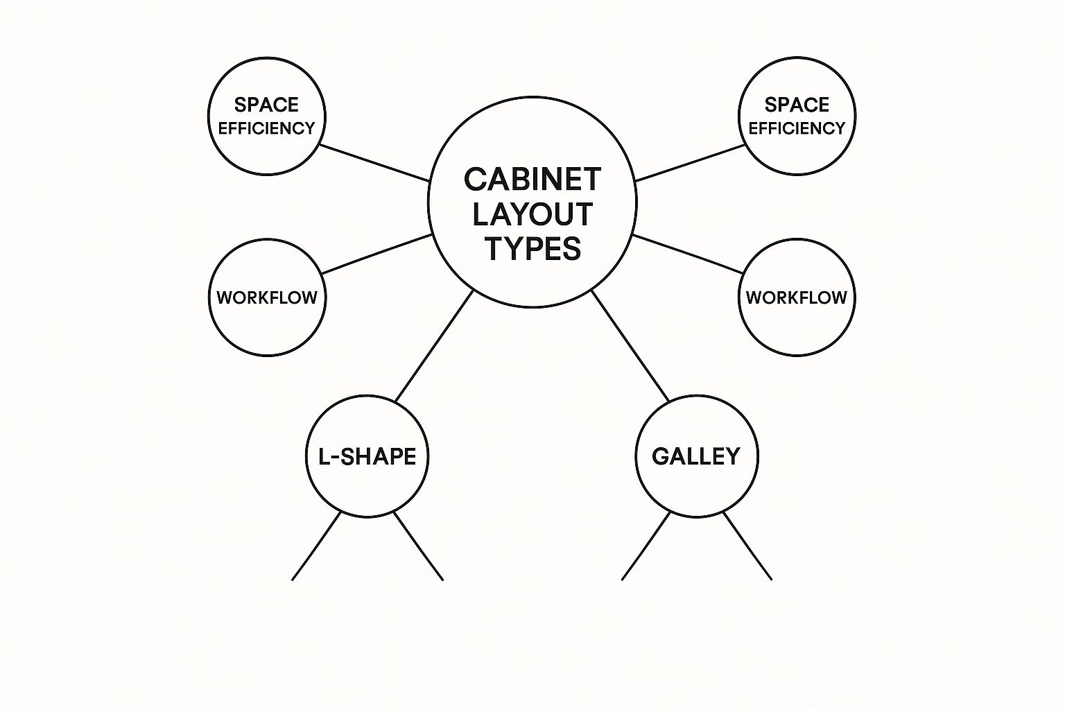 Infographic about kitchen cabinet design layout