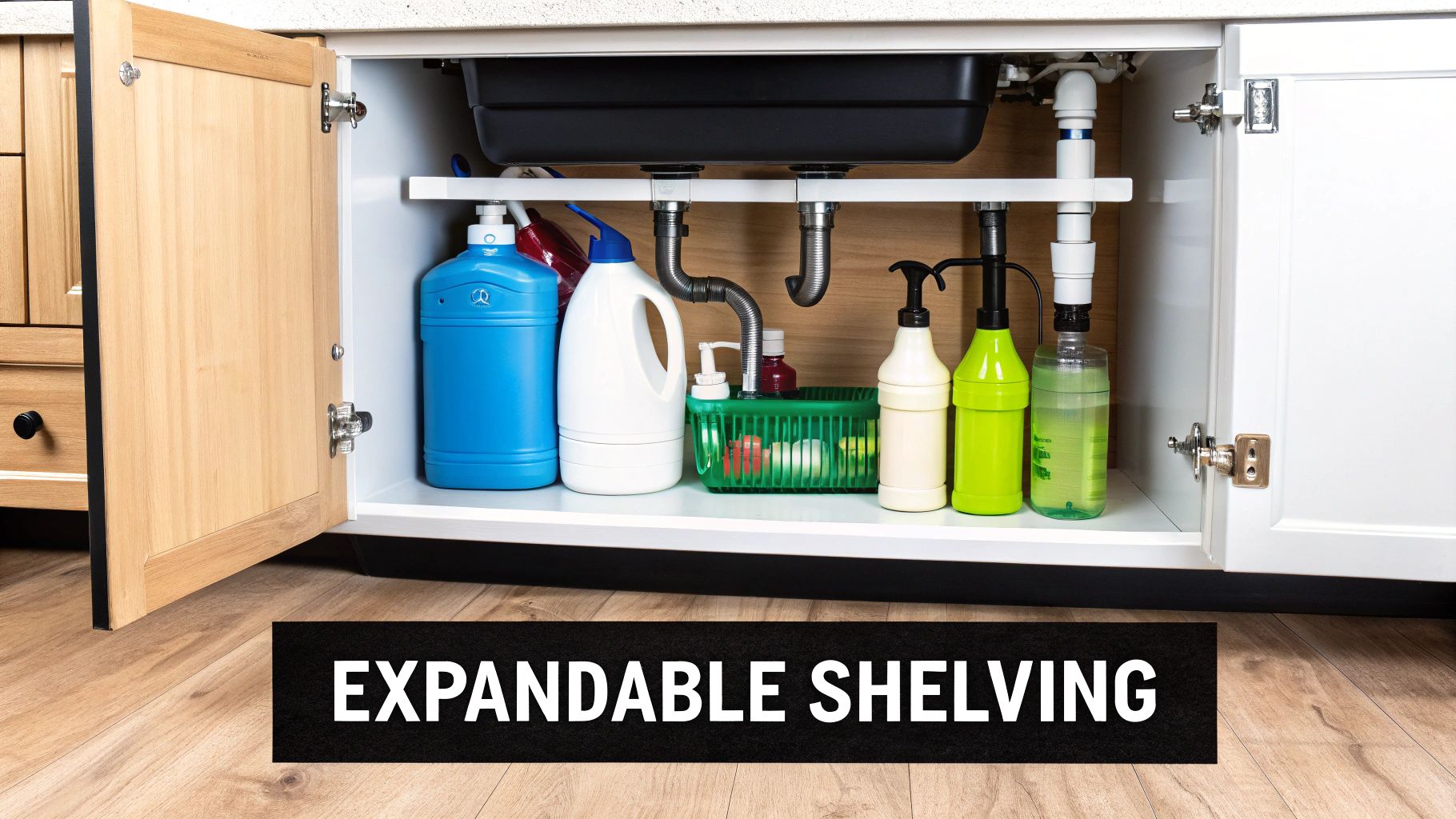 Under-Sink Expandable Shelving
