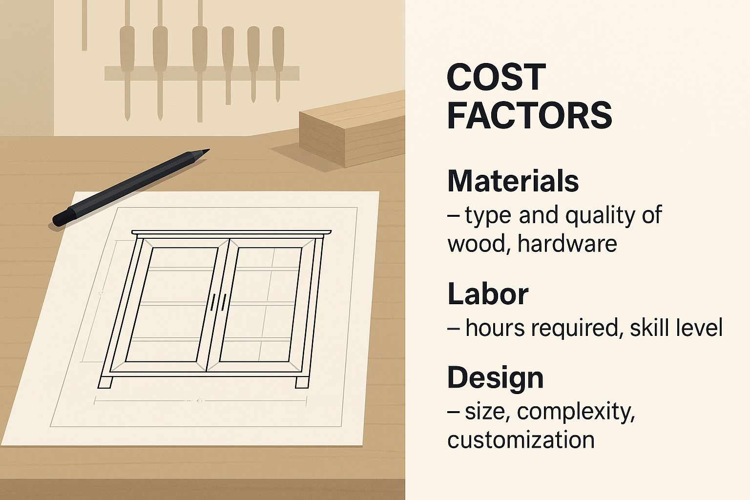 Infographic about average price for custom cabinets