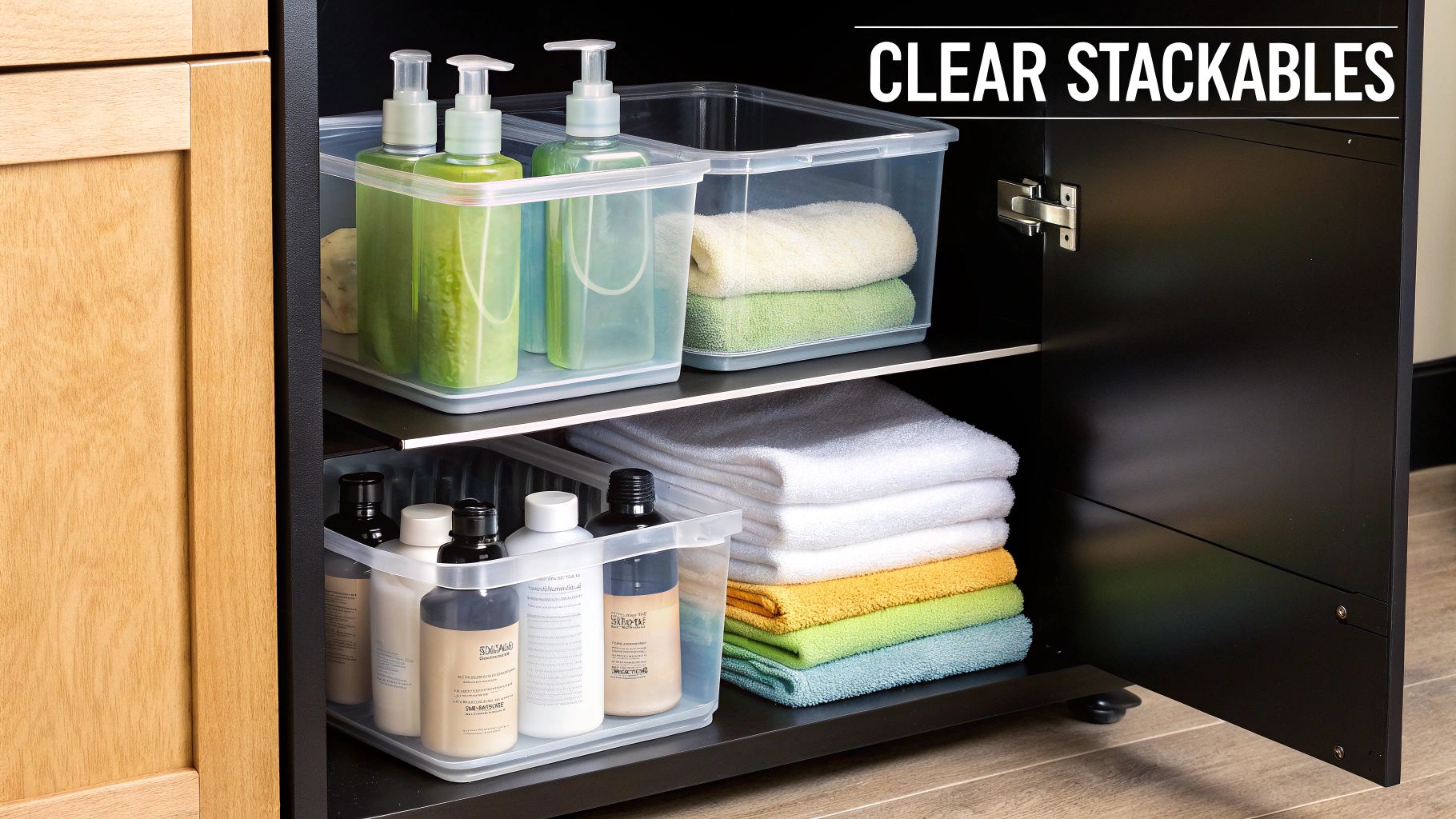 Stackable Clear Bins and Containers