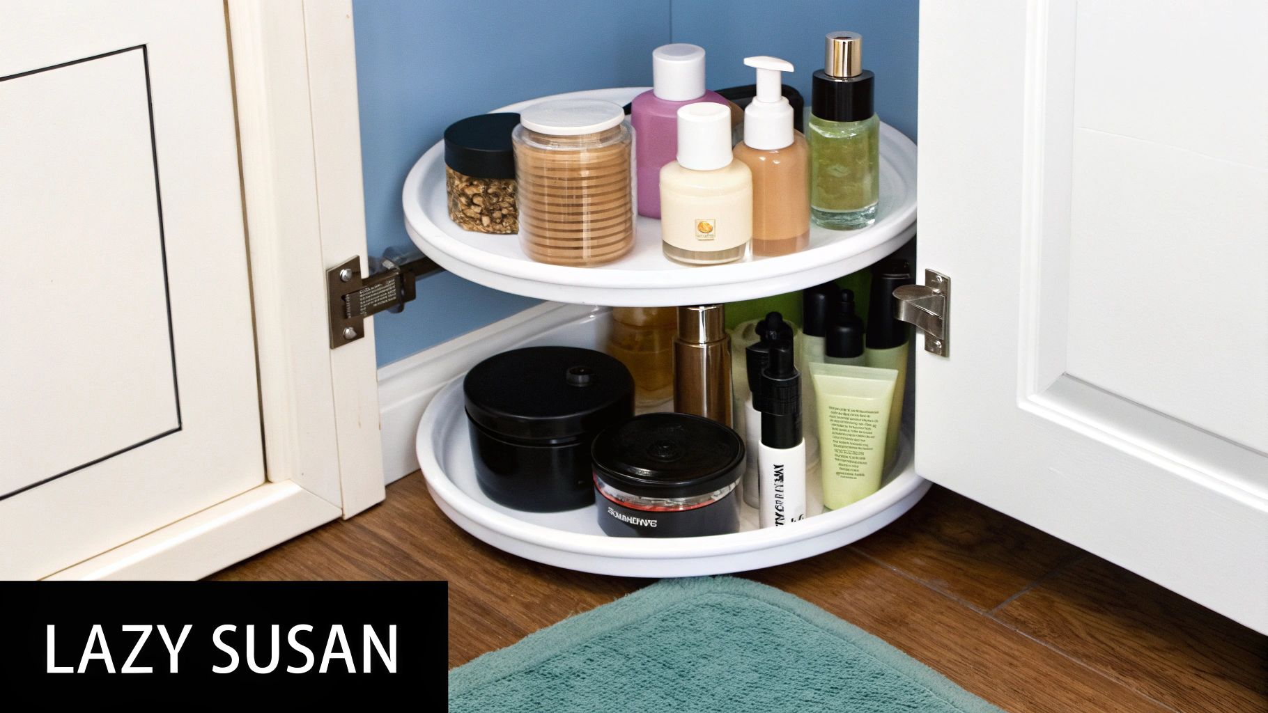 Lazy Susan Turntables for Bathroom Cabinets