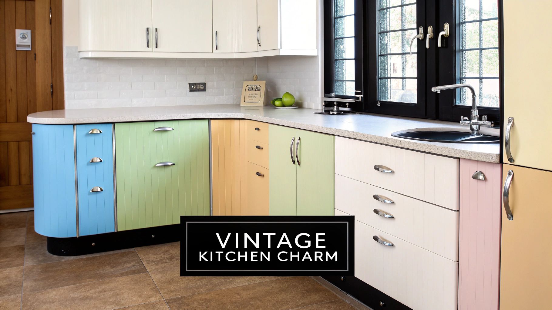 Mint Green Vintage-Style Cabinets