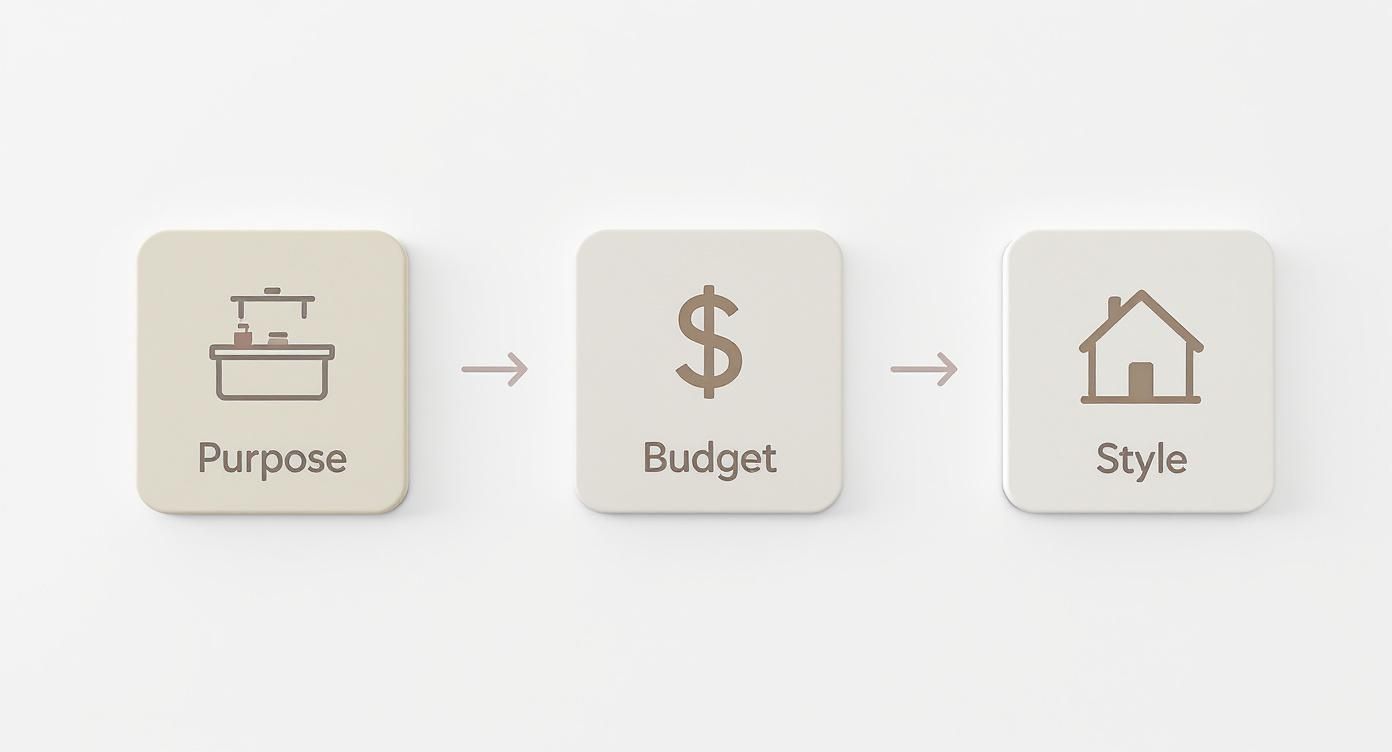 Infographic about how to choose kitchen countertops
