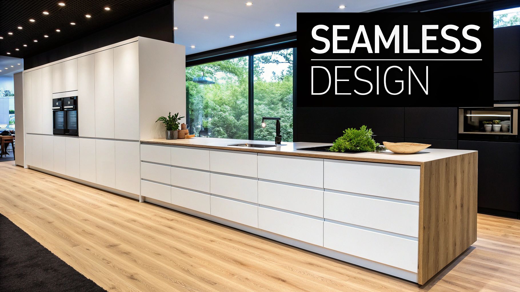 Handleless Slab Cabinetry with Integrated Channel Profiles