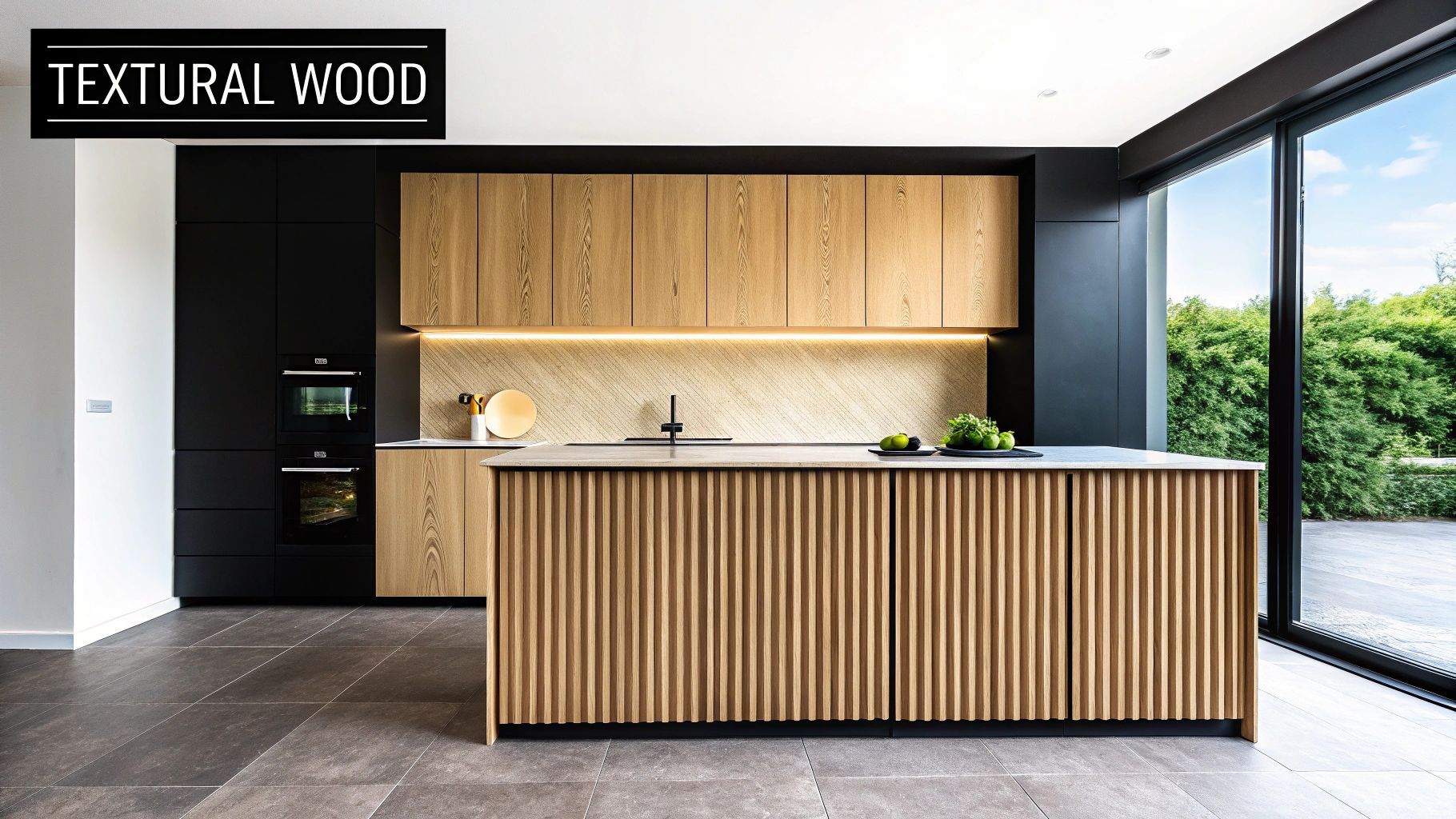 Fluted Wood and Textural Elements