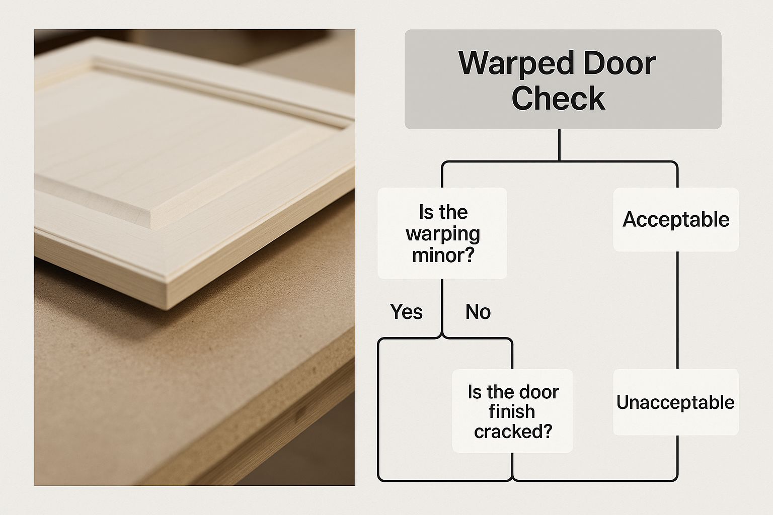 Infographic about warped cabinet door repair
