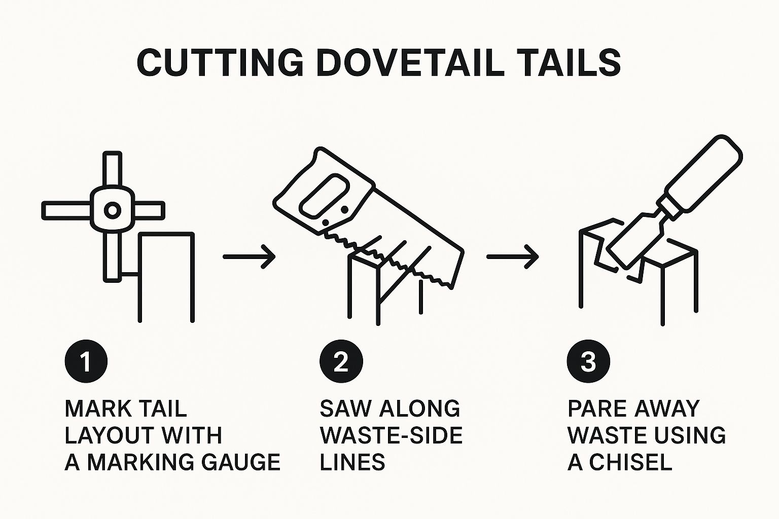 Infographic about dovetail drawer construction