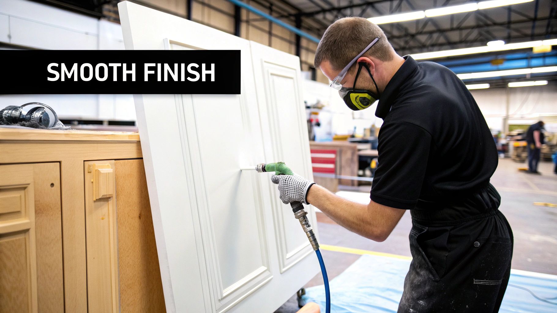 Applying water-based paint to cabinets