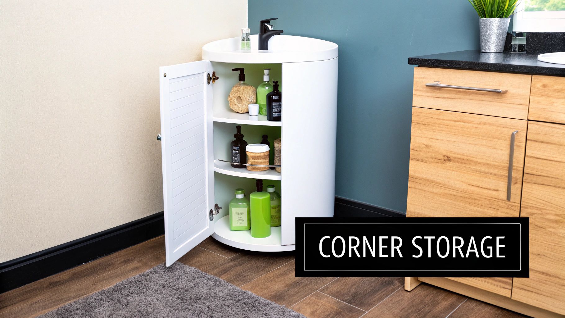 Space-Optimizing Bathroom Corner Cabinets