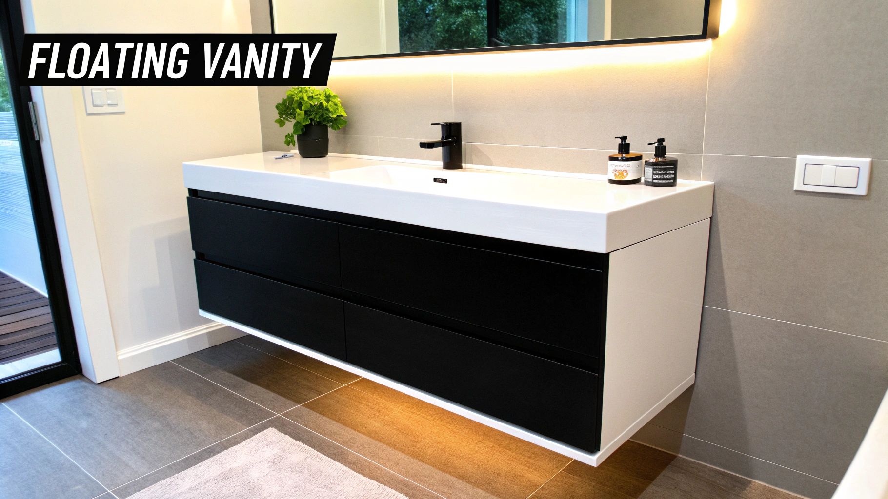 Install Floating Vanity Cabinets
