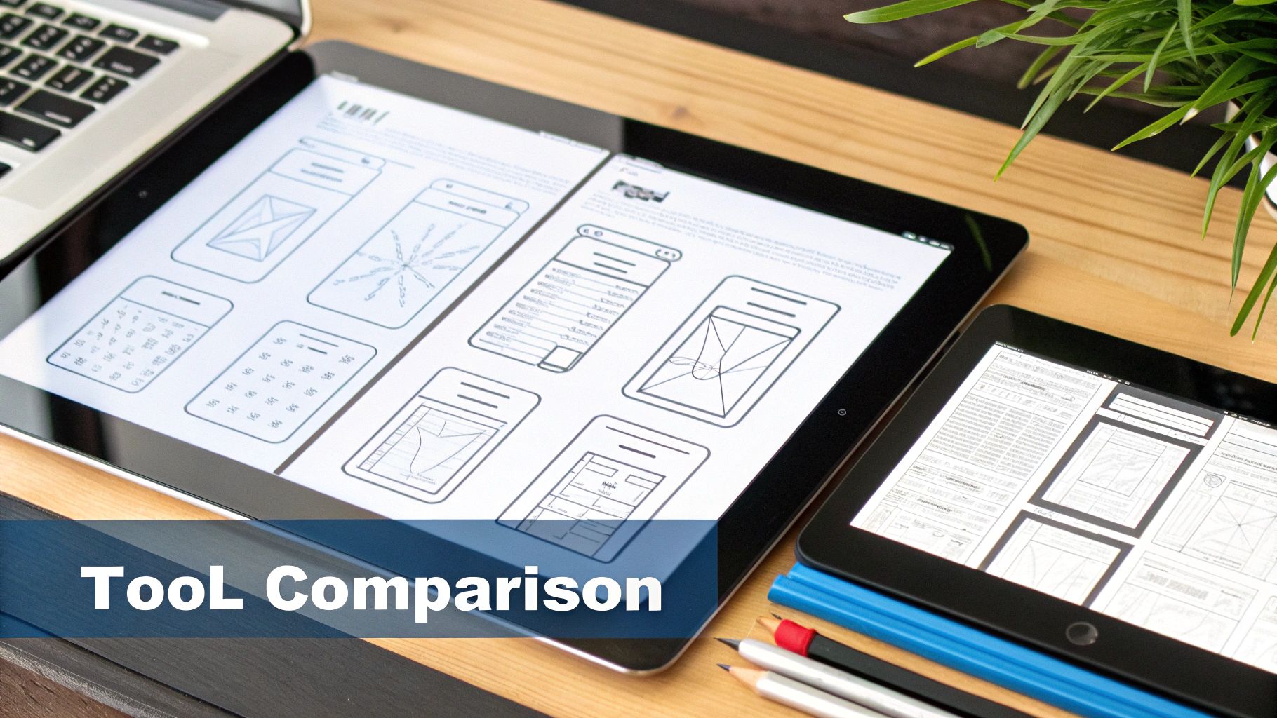 A modern kitchen design created with software, showing white cabinets and a large island.