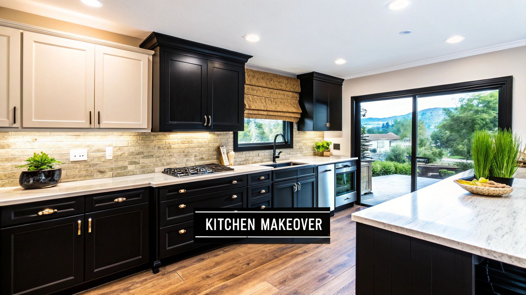 Demolition of a kitchen during a whole house renovation.